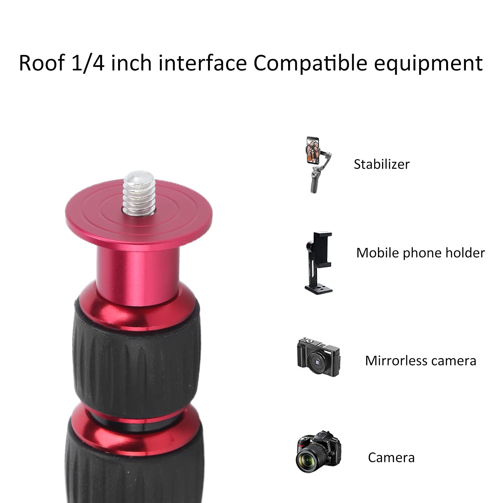 Camera Monopod, Professional 33.5 108Cm/13.2 42.5In Aluminum Alloy Monopod Universal 1/4Screw Tripod Extension Rod For Tripod Mo