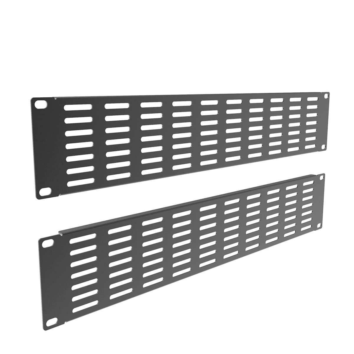 Qiaoyoubang 2 Pack 2U Metal Vented Blank Panel For 19Inch Server Rack Or Cabinet, Black (2Uvbp2Pc)