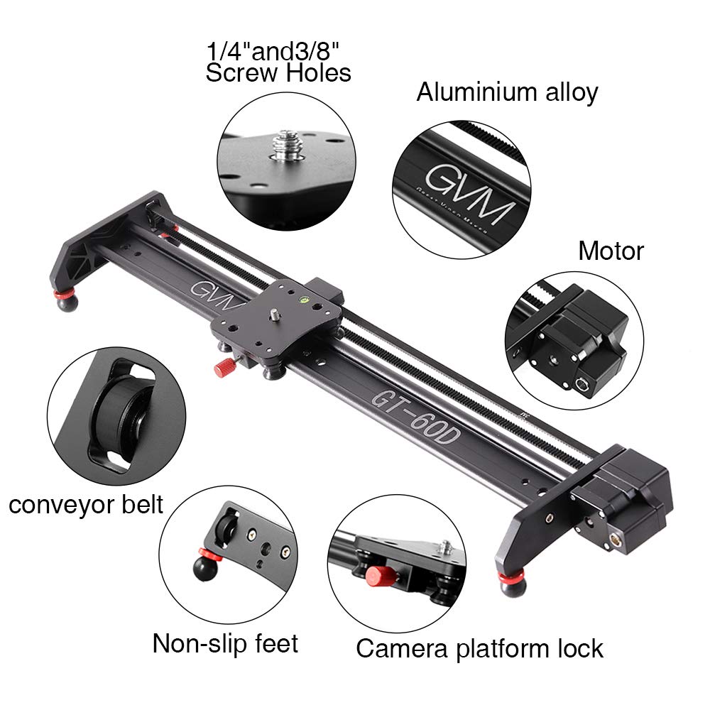 Gvm Great Video Maker Motorized Camera Slider Video Rail Track Dolly With Controller Video Shooting Time-Lapse Aluminum Alloy Vi