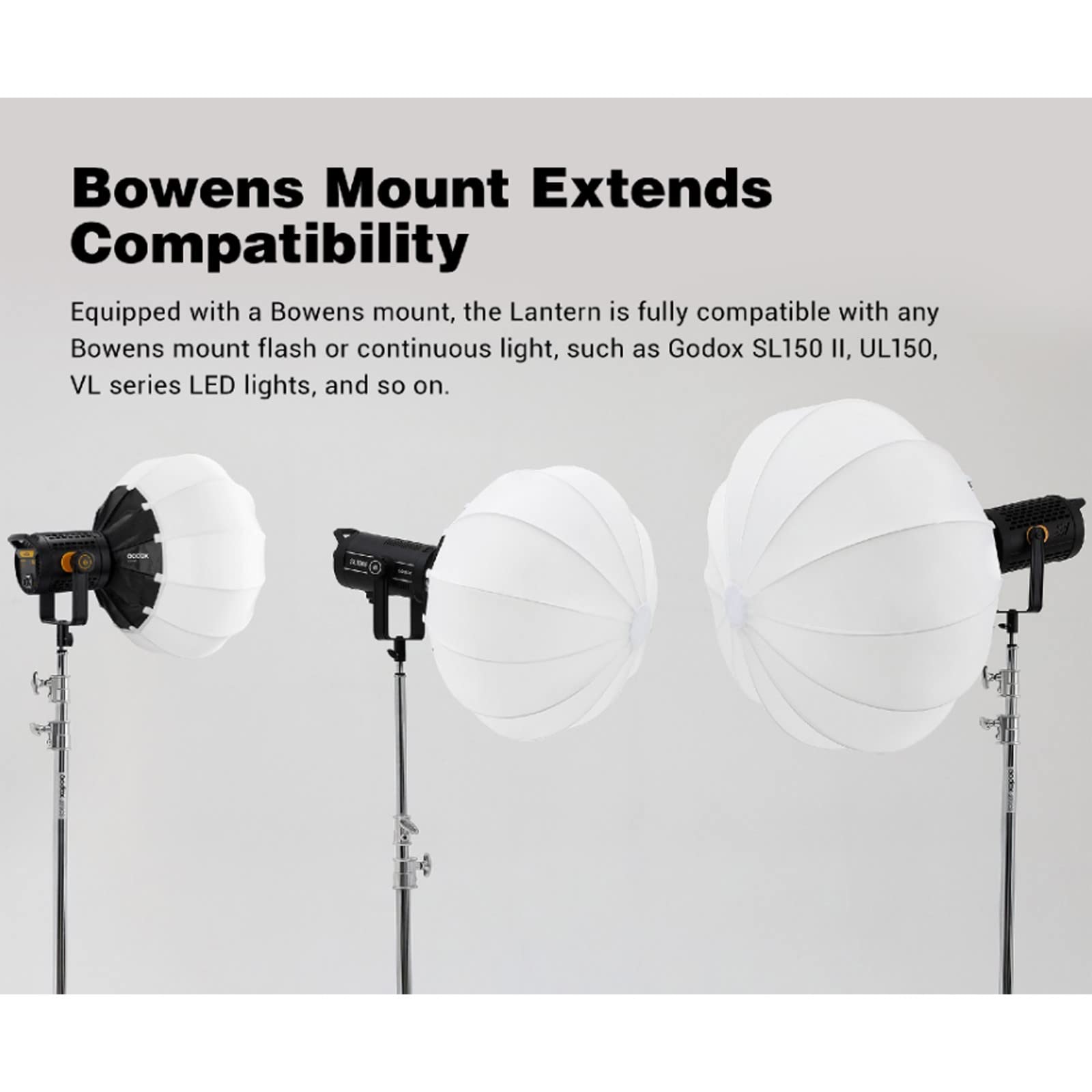 Godox Cs 50D Lantern Softbox 50Cm/20Inch Omni Directional Light Modifier Bowens Mount For Godox Sl60W Sl150 Ii, Ul150, Vl150 Lig
