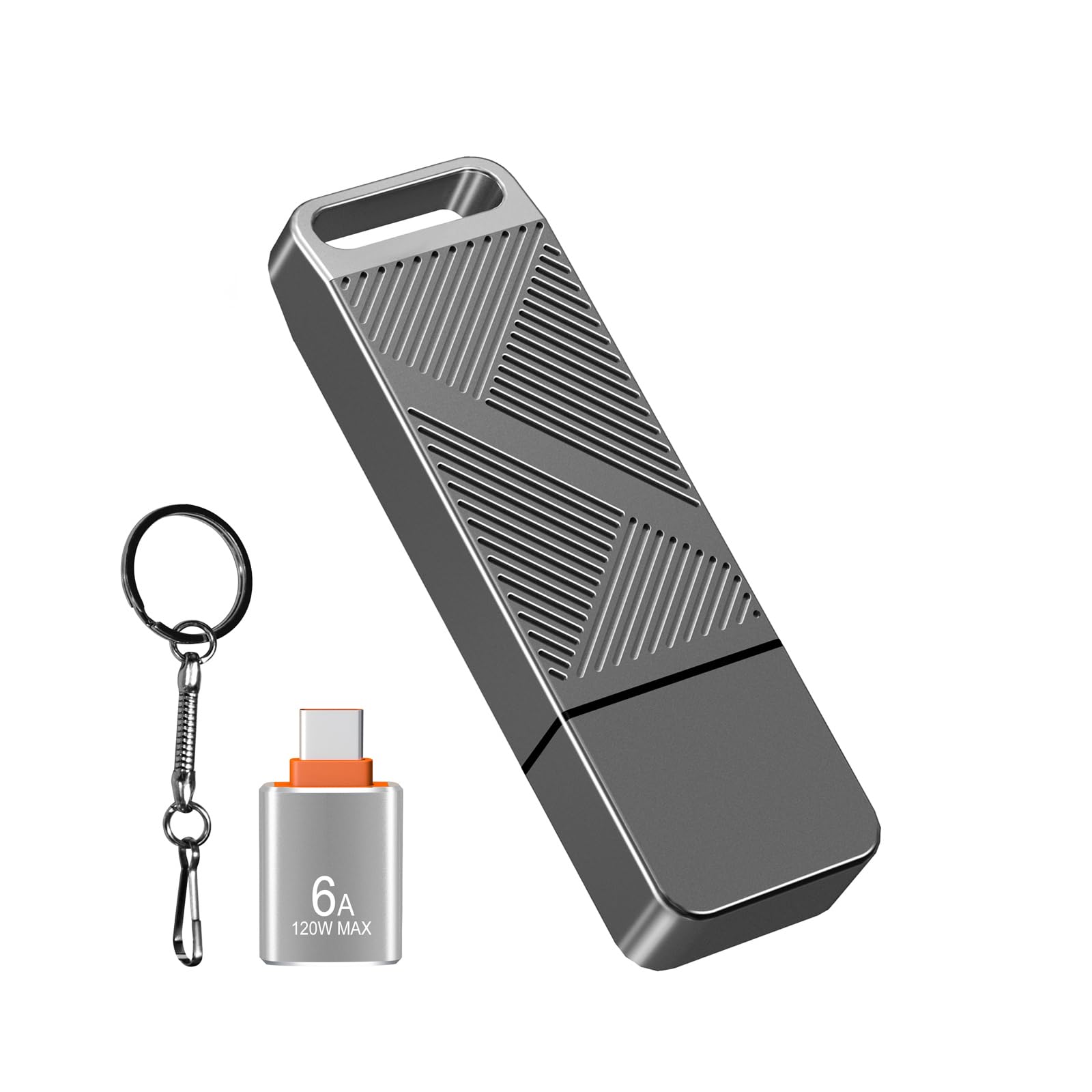 Eastbull 32Gb Fat32 Usb 3.0 Flash Drive With A Usb C Adapter And Keychain, Fast Speed Thumb Drive Metal Pen Drive 32 G Memory Stick For Storage And Backup (Grey, With Usb C 3.0 Adapter, Keychain)