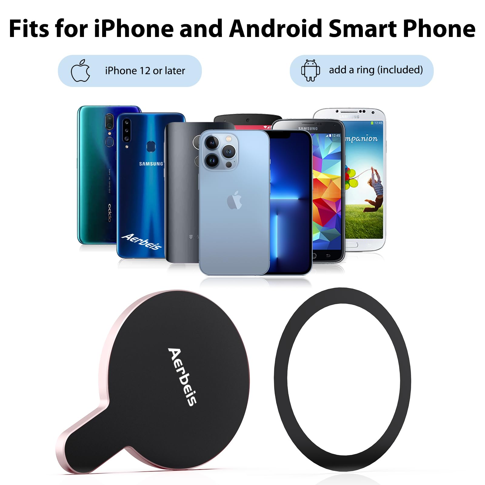 Aerbeis Magnetic Phone Clamp For Dji, Adapter Mount For Dji Gimbal Stabilizer Osmo Mobile 6/ Om 5/ Om 4/ Om 4 Se, Dji Om Accesso