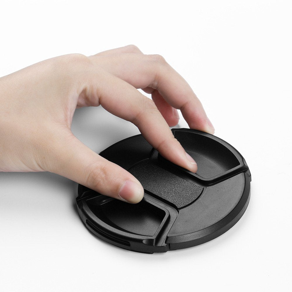 52Mm Lens Cap Bundle, 3 Pack Universal Snap On Front Centre Pinch Lens Cover Set With Microfiber Lens Cleaning Cloth For Canon N