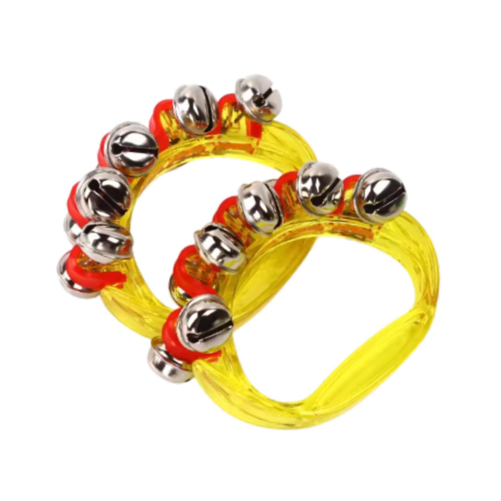 THE STYLE SUTRA 2 Pieces Hand Bells Hand Bell Musical Tambourine for KTV Kindergarten School Yellow