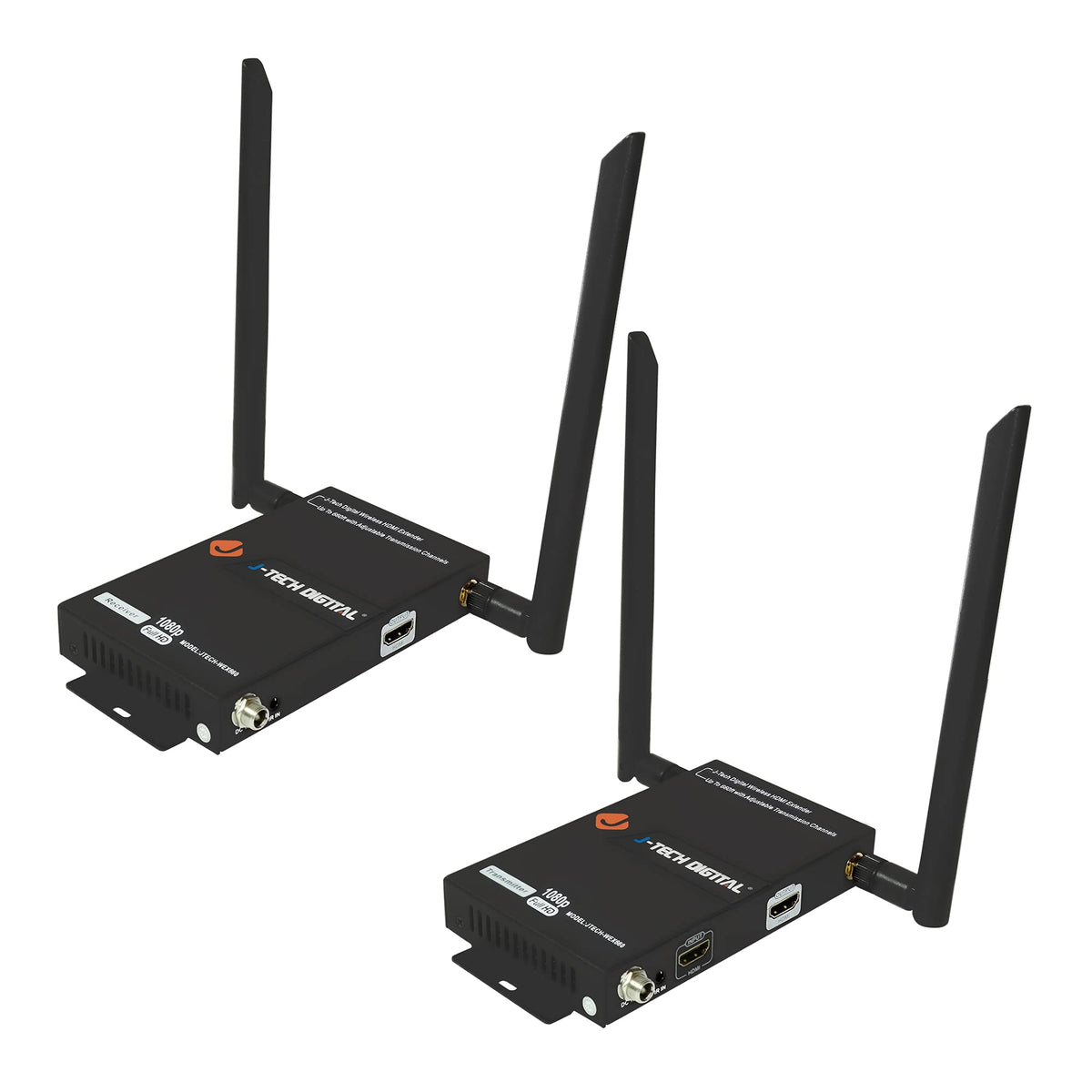 J Tech Digital Wireless Hdmi Extender 1080P Up To 660 Ft Extension, Transmitter & Receiver Kit Selectable Frequencies To Limit I