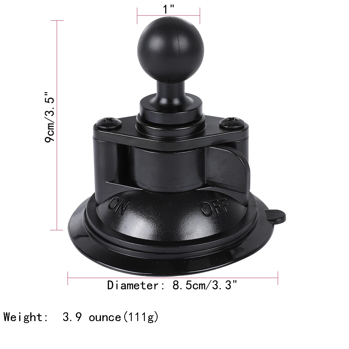 1'' Ball Suction Cup Base With Adhesive Dashboard Pad Mounting Disk Compatible With Ram Mounts And Other B Size 25Mm Ball Phone