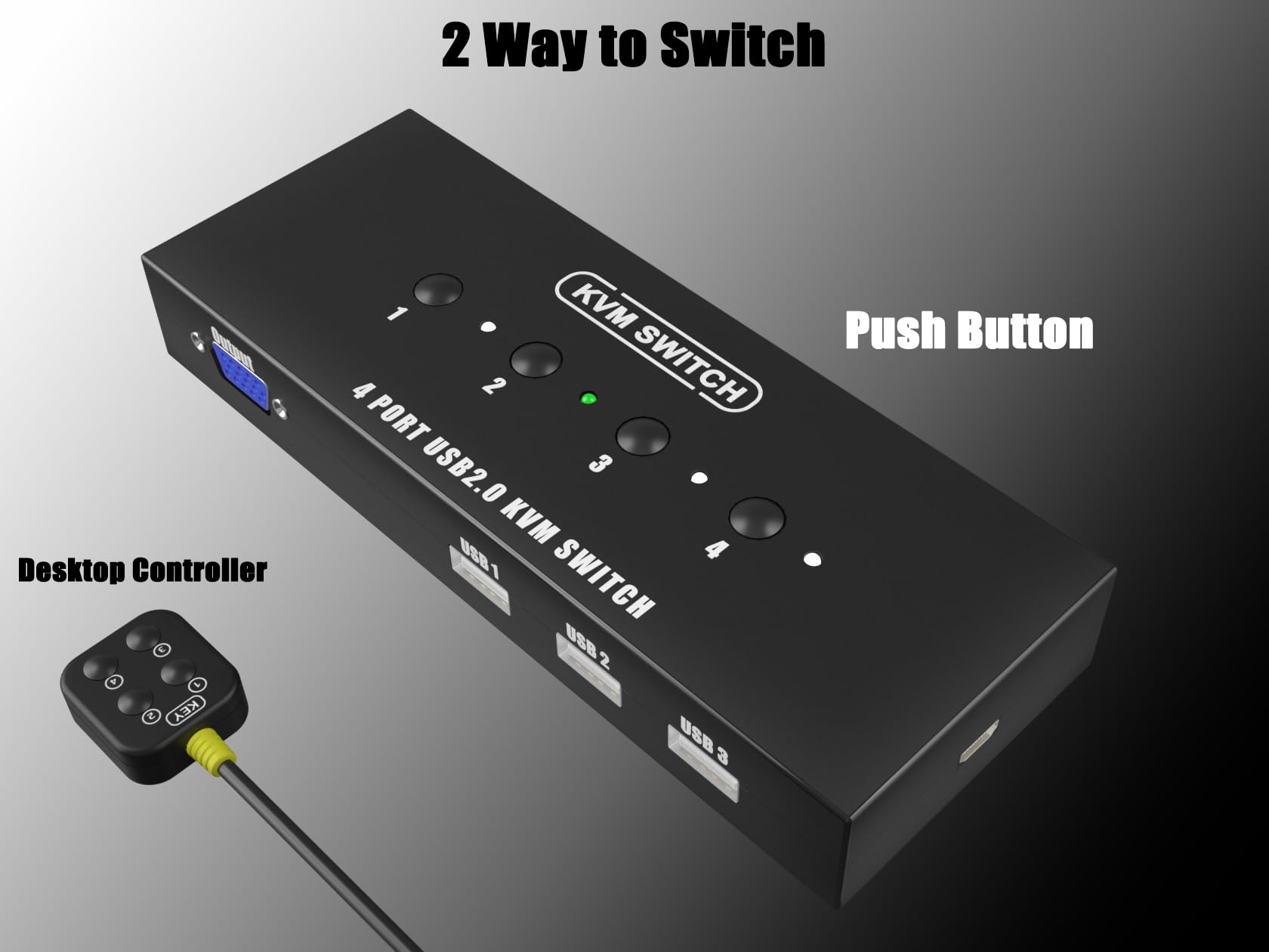 Kvm Switch Vga 4 Port   Vga Kvm Switch For 4 Computers Share 1 Monitor & 3 Usb 2.0 Devices,Keyboard Mouse Scanner Printer,U Disk