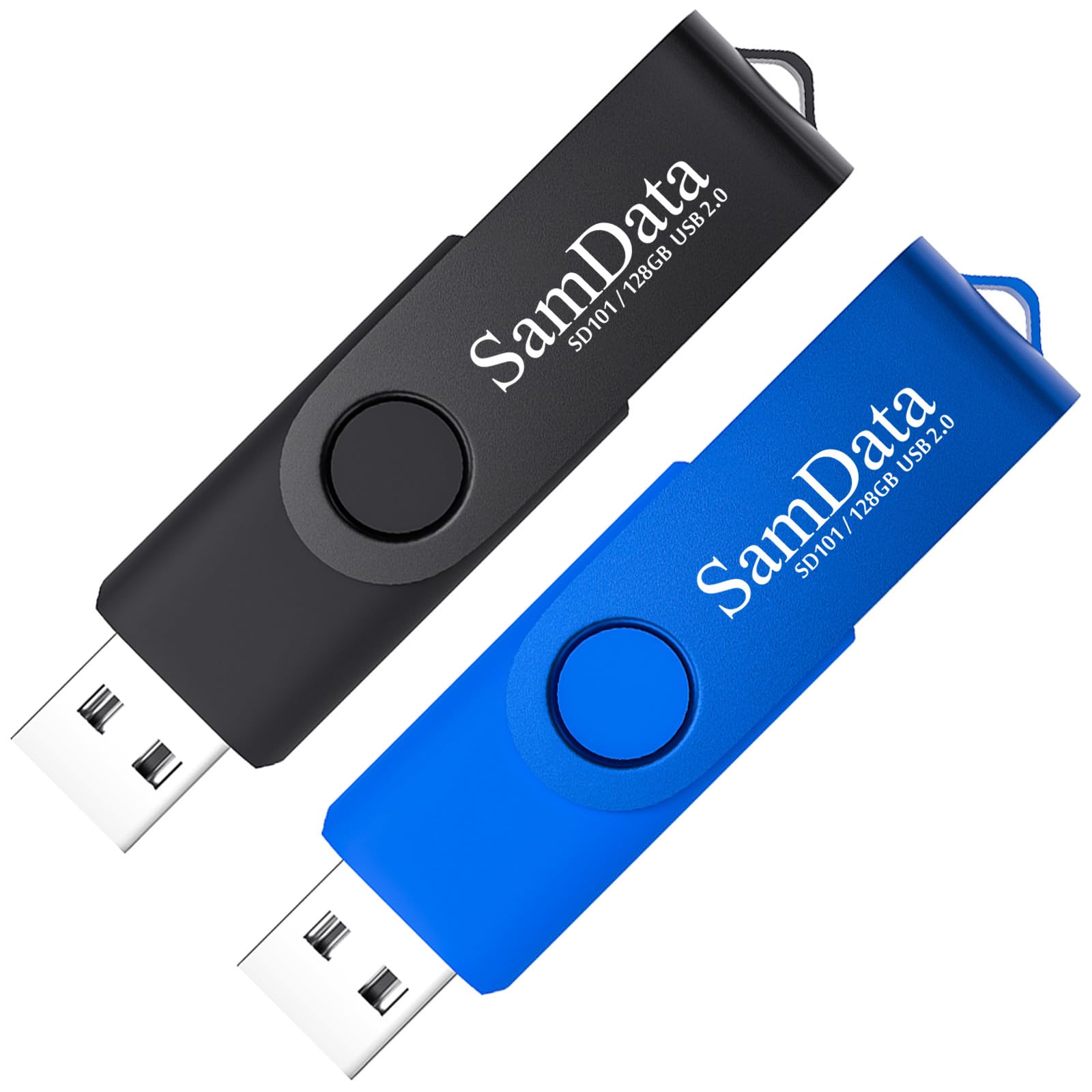 Samdata 128Gb Usb Flash Drives 2 Pack 128Gb Thumb Drives Memory Stick Jump Drive With Led Light For Storage And Backup (2 Colors: Black Blue)