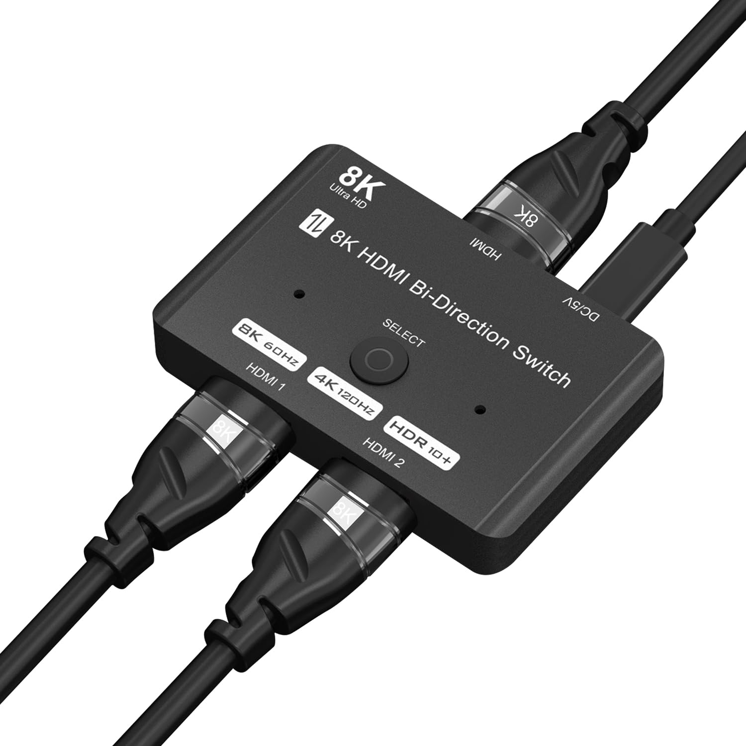 Hdmi 2.1 Bi Directional Switch Ultra Hd 8K Hdmi Switcher 2 In 1 Out/ 1 In 2 Out Hdmi Switch Supports 8K@60Hz/ 4K@120Hz 48Gbps Co