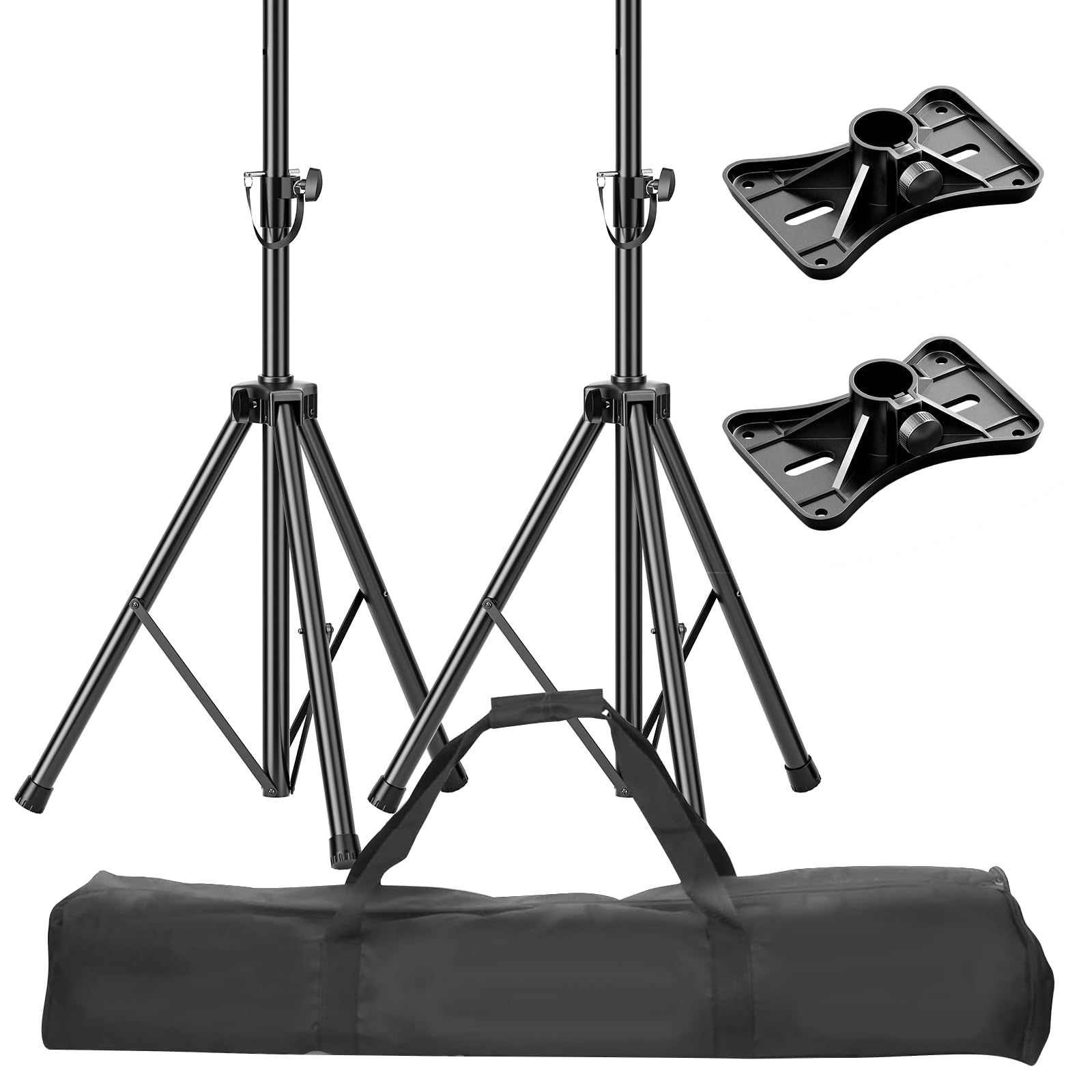 Emart Pa Speaker Stands Pair, Adjustable Height Professional Heavy Duty Dj Tripod With Mounting Bracket And Carrying Bag, Extend From 38 To 71 Inches   Supports 132 Lbs