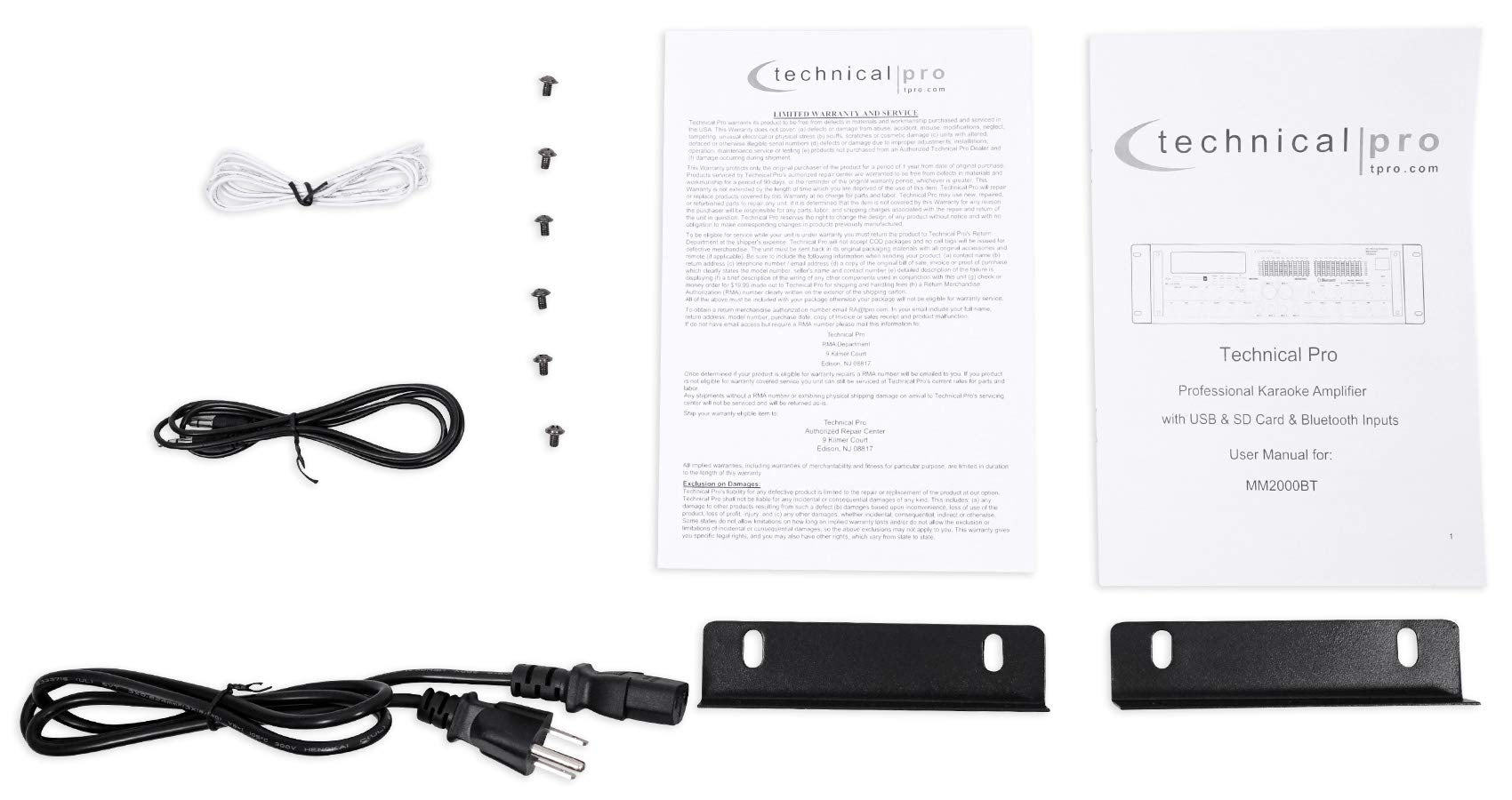 Technical Pro Mm2000Bt Powered Bluetooth Microphone Mixer Amplifier Amp Sd, Usb