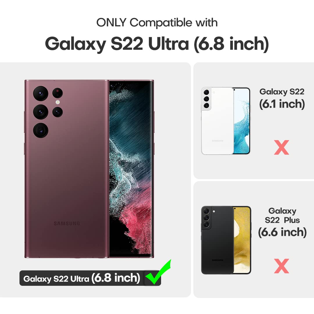 Tocol For Samsung Galaxy S22 Ultra Case, Translucent Matte Hard Back [Military Grade Shockproof] [Anti Scratch & Anti Fingerprin