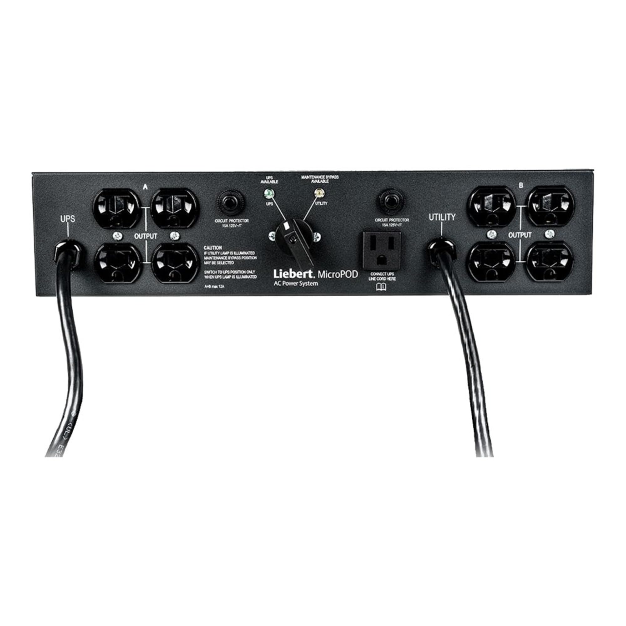 Vertiv Liebert MicroPOD - (8) NEMA 5-15R| 12A UPS Maintenance Bypass/Switch