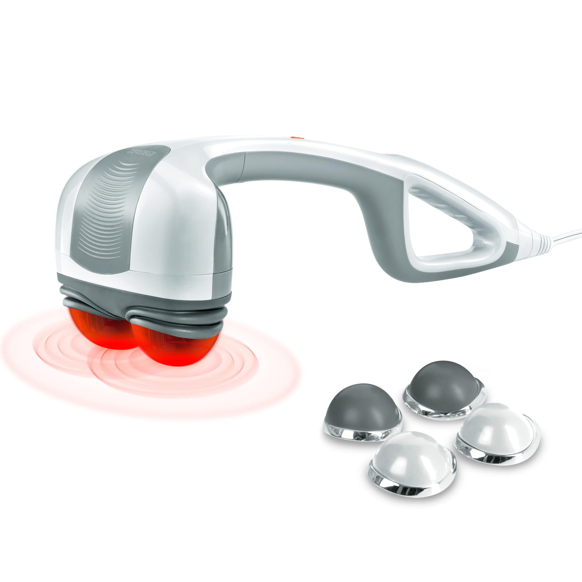 Homedics Back Massager   Heated Automatic Percussion Back, Body And Neck Massager With Duel Pivoting Heads, Interchangeable Node