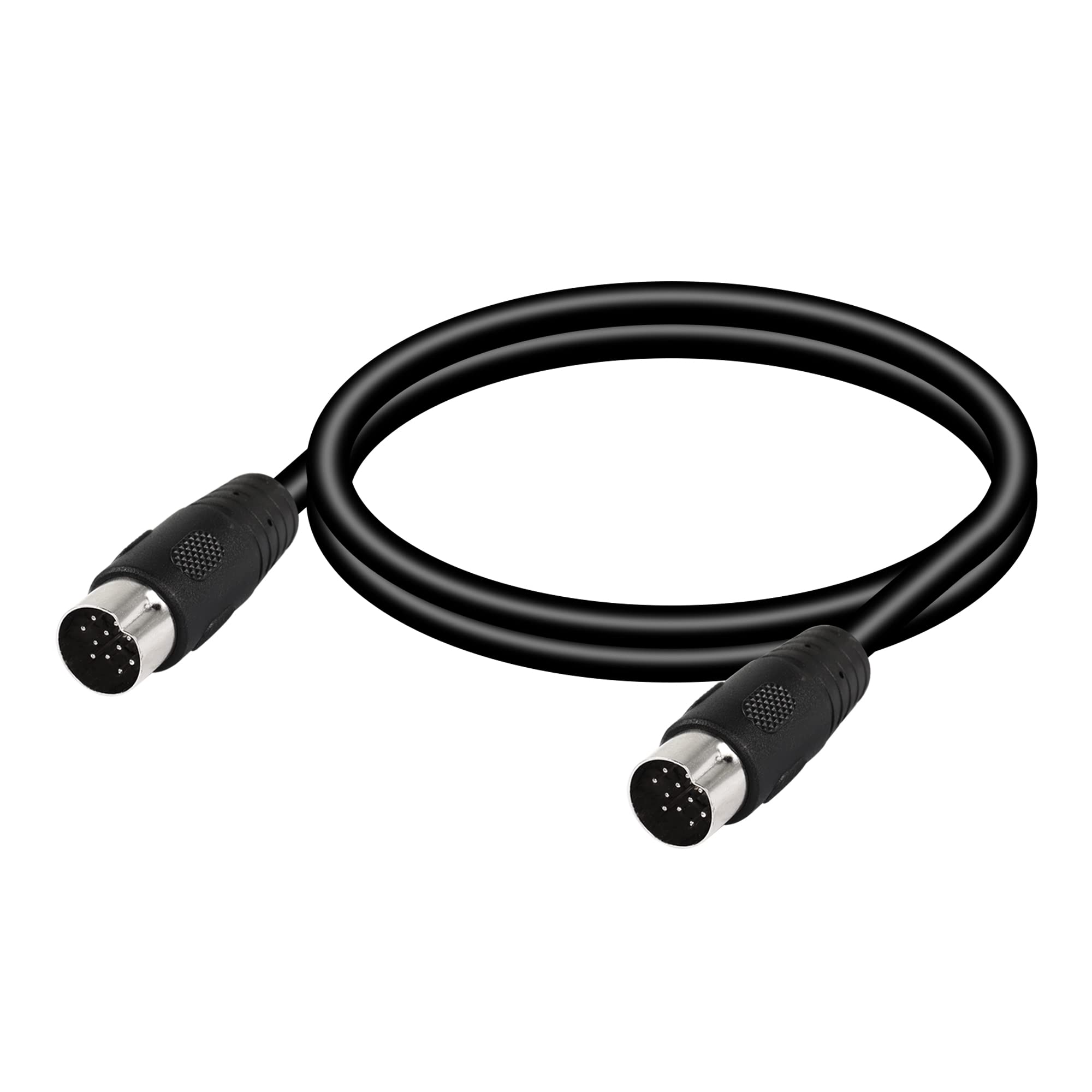 Cerrxian Din 13 Pin Male To Male Electrical Signal Control Cable, Ul2919 Od9.0Mm 13 Pin Extension Cable (M M) (1M Black)