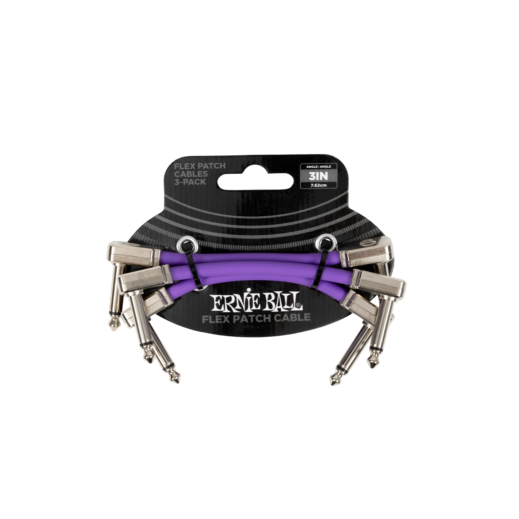 Ernie Ball Flex Patch Cable 3In   Purple   3 Pack