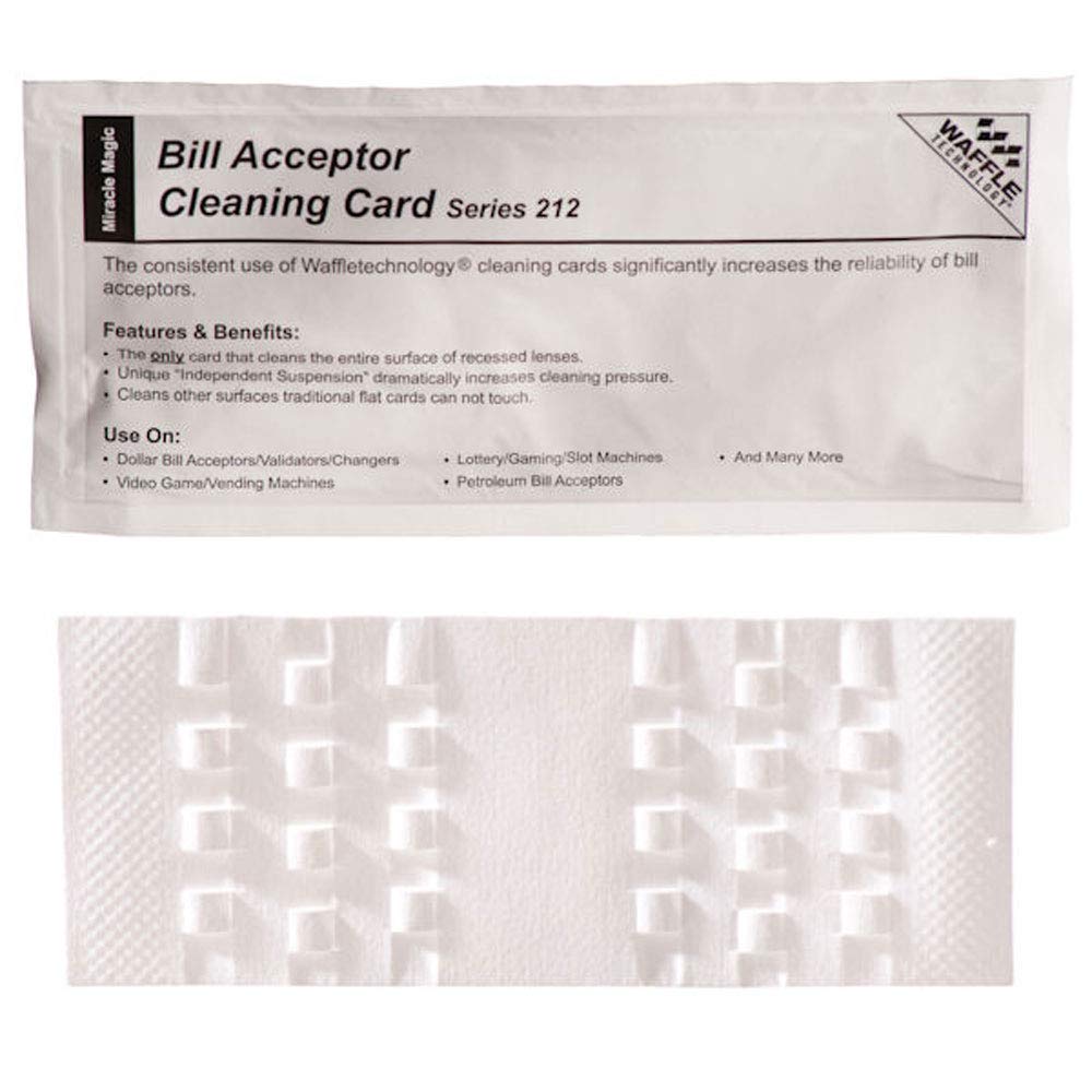 Waffletechnology Bill Acceptor Cleaning Cards White W/Miracle Magic (15)