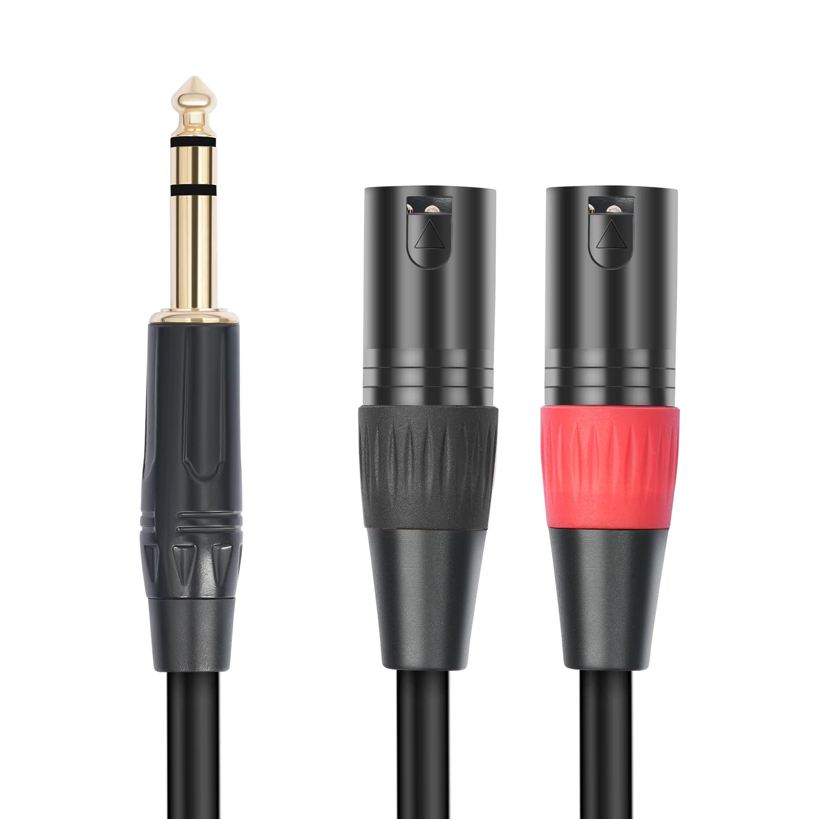 1/4 Trs To Dual Xlr Male Y-Splitter Stereo Breakout Cable 1/4 Inch(6.35Mm) To 2 Xlr Patch Cable 6.6Ft