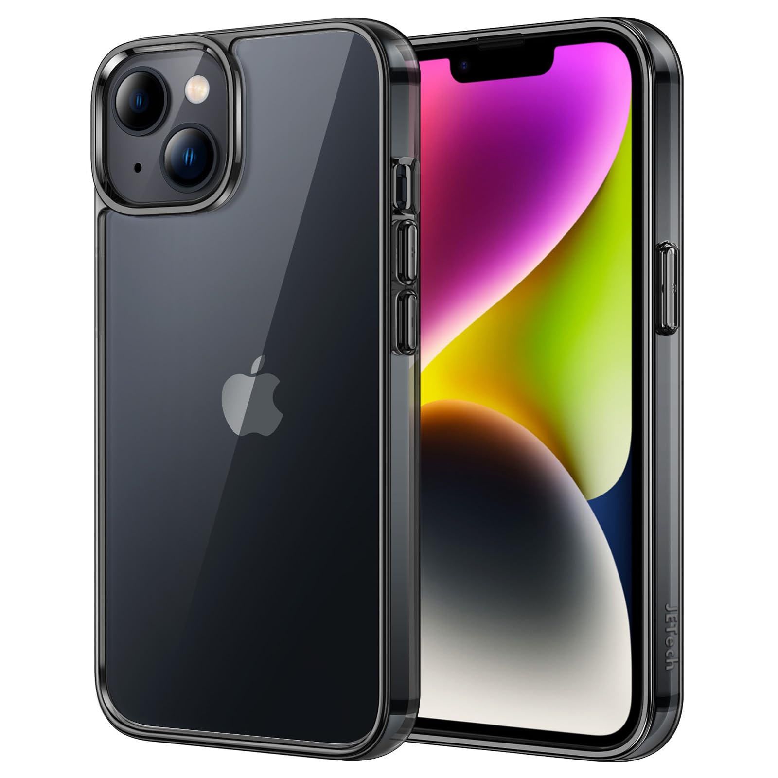 Jetech Case For Iphone 14 61 Inch, Shockproof Phone Bumper Cover, Anti Scratch Clear Back (Black)