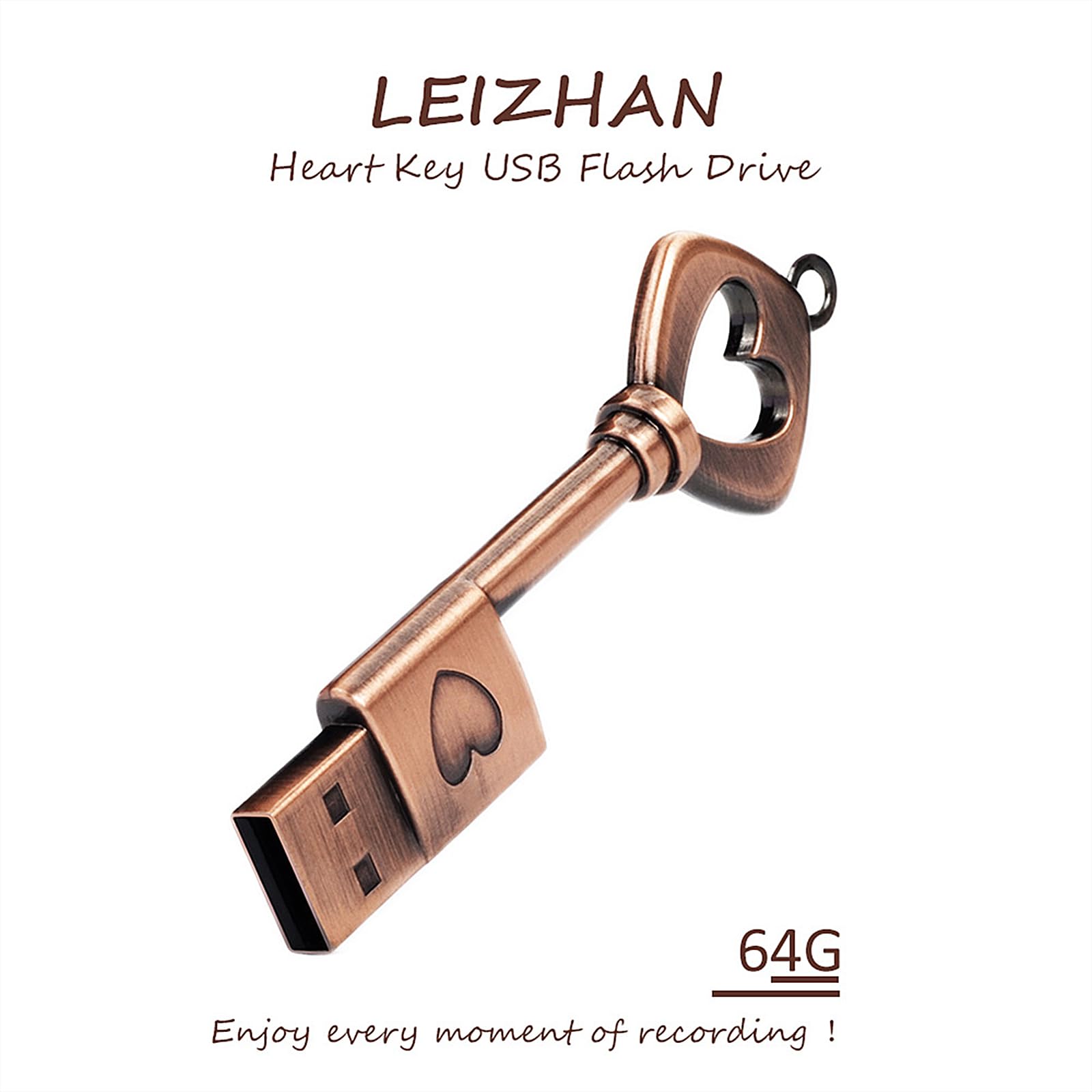 Leizhan Flash Drive 64Gb Usb Flash Drive Metal Key Of Love Key Chain High Speed Usb Pen Drive Memory Stick Tablet U Disk Thumb Drive