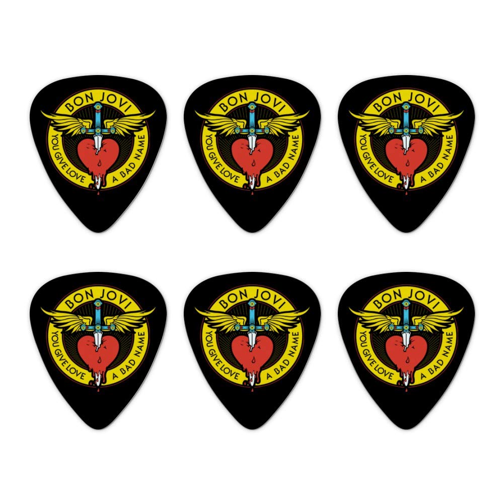 Bon Jovi You Give Love A Bad Name Novelty Guitar Picks Medium Gauge   Set Of 6