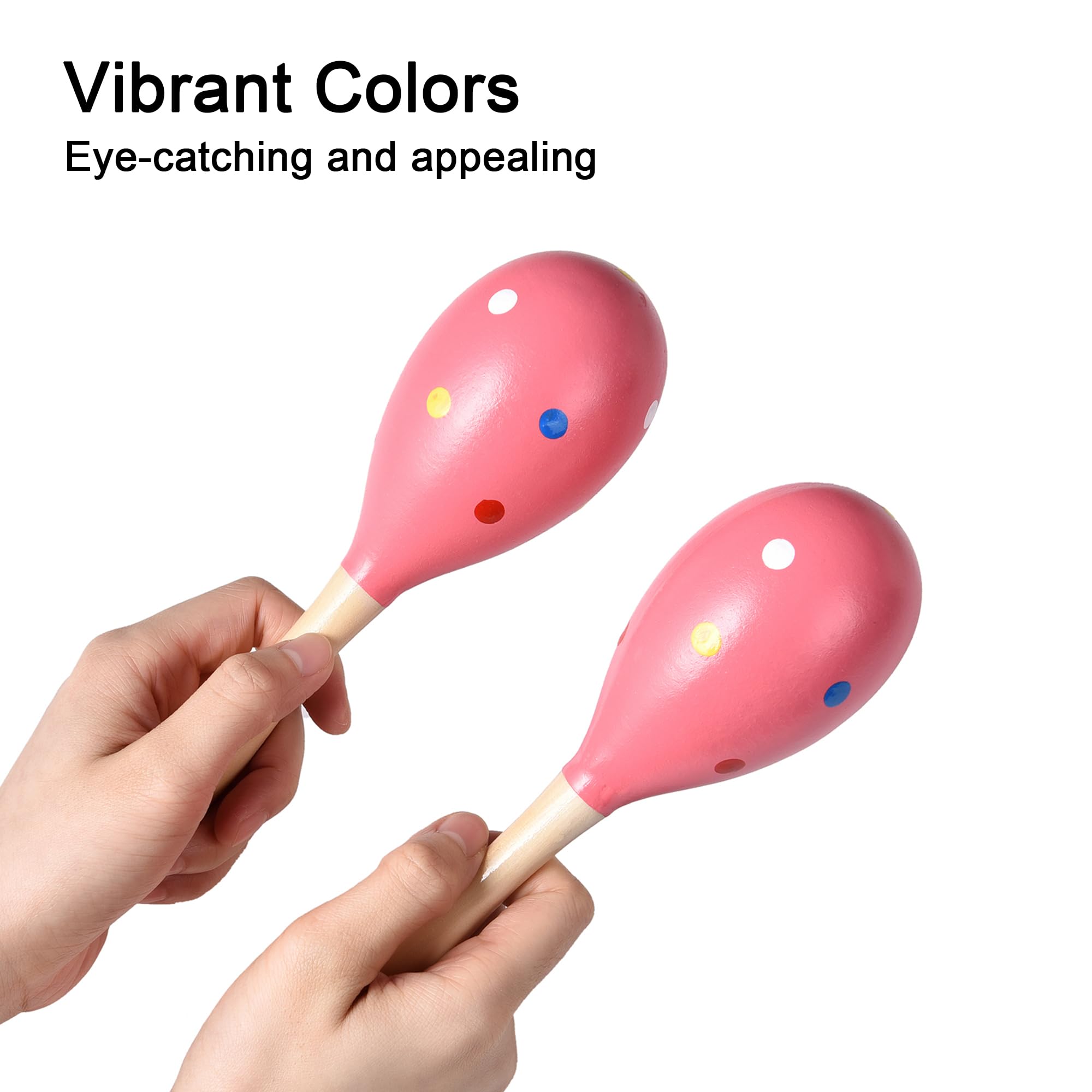 Maracas For Adults Kids Babies, Wooden Maracas Shaker Musical Instrument, Pink