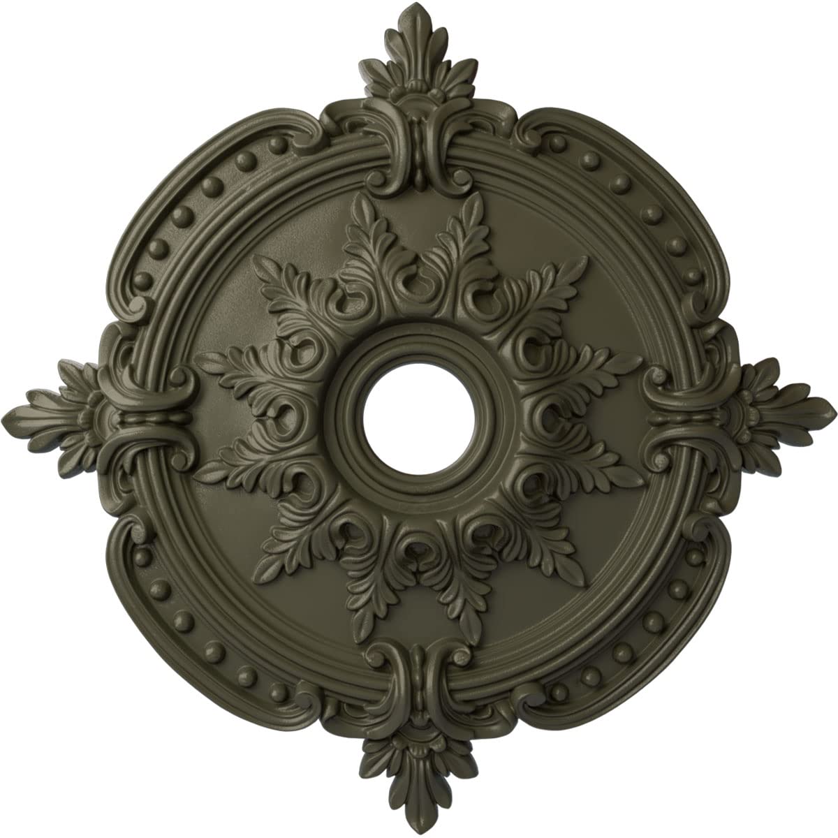 Ekena Millwork CM28BEWHF 28 3/8 OD x 3 3/4 ID x 1 5/8 P Benson Classic (Fits Canopies up to 6 1/2) Ceiling Medallion, Witch Haze