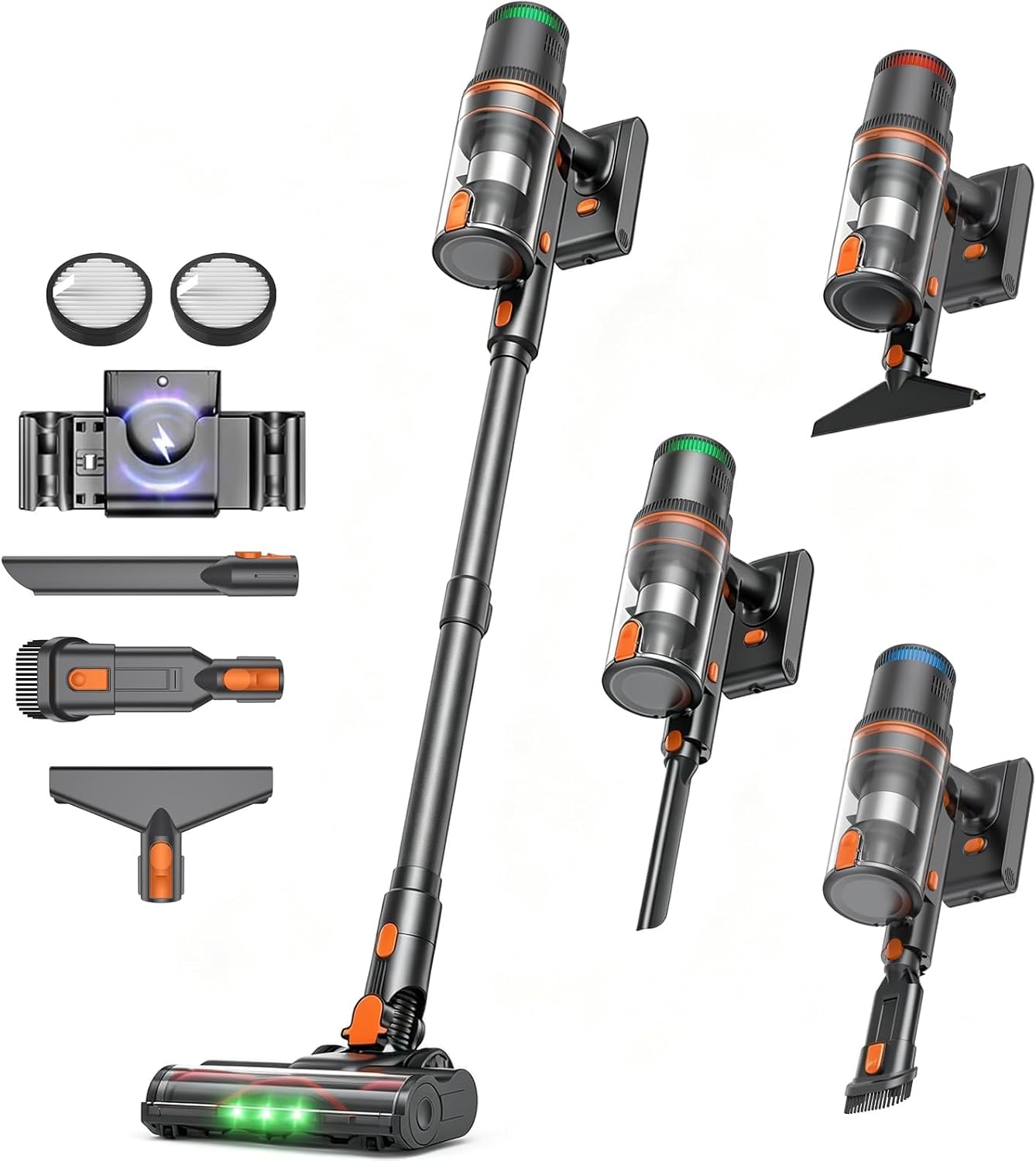 Cordless Vacuum Cleaner, 300AW/65Min SelfStanding Vacuum Cleaner for Home