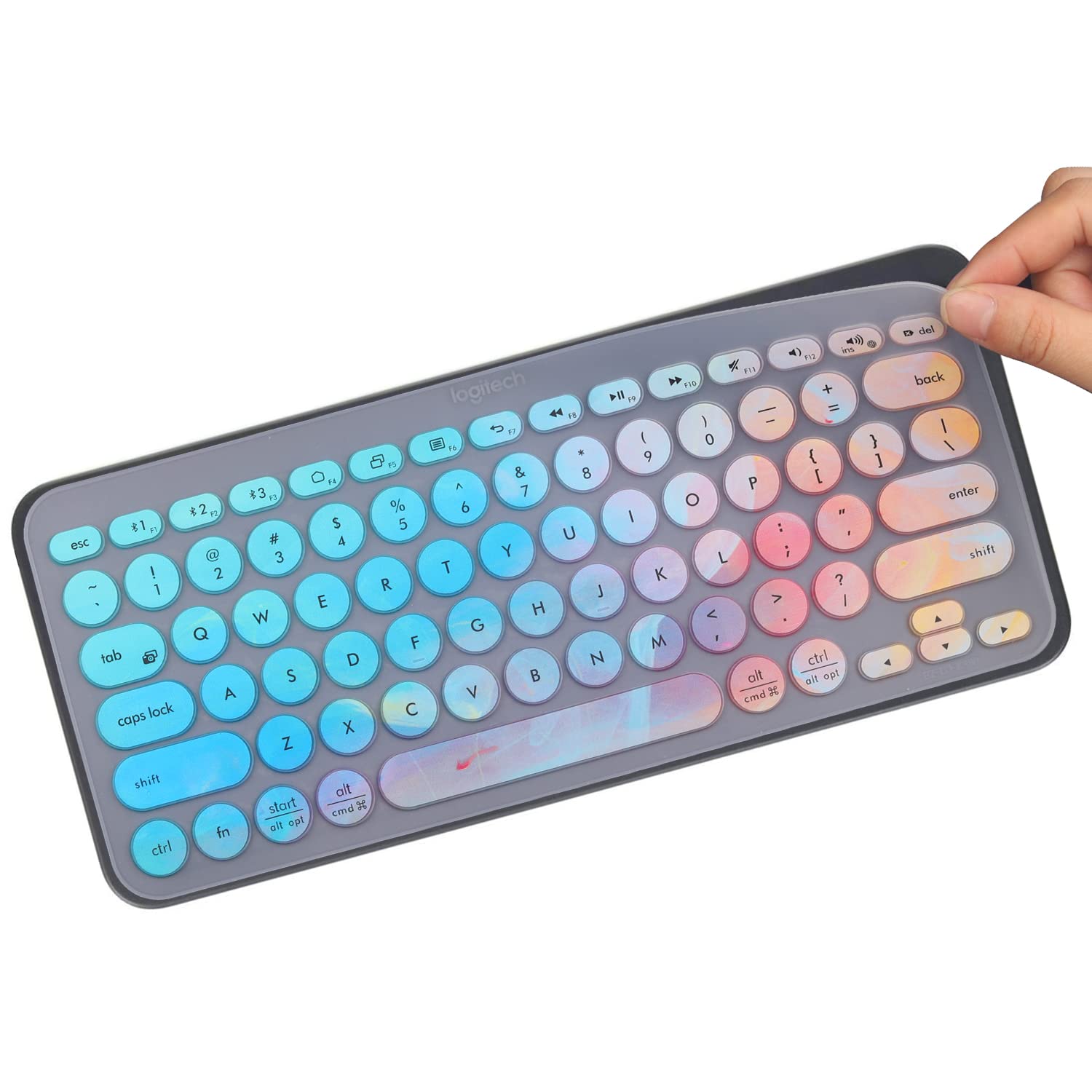 Colorful Keyboard Cover For Logitech K380 Pebble Multi Device Bluetooth Keyboard/Logitech Pebble Keys 2 K380S/Logitech K380 Mult