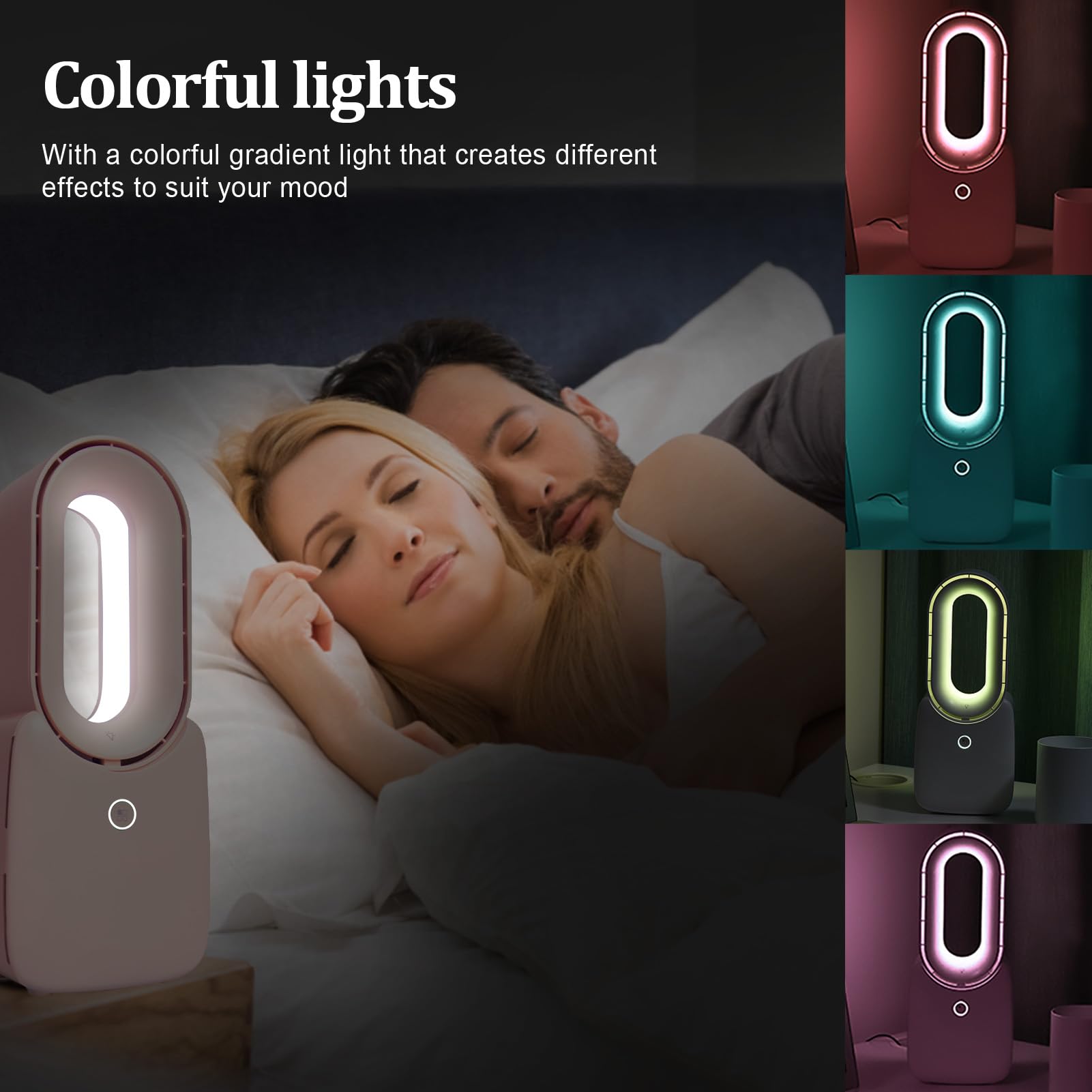 Conbola Desk Fan, 11.8 Inch Bladeless Fan Small Table Fan Air Cooler, Portable Rechargeable Breeze Quiet Fan With Touch Control