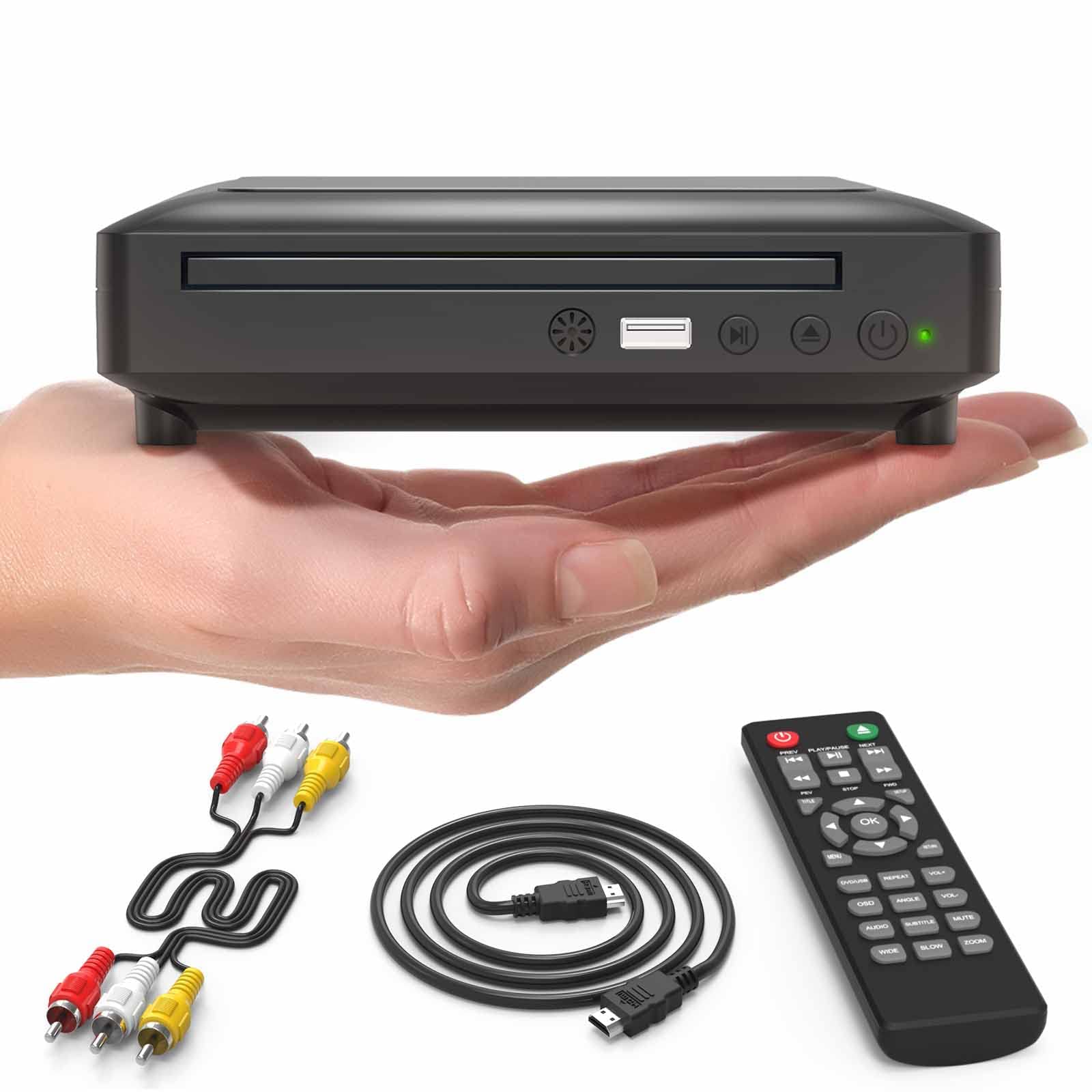 Ceihoit Mini Dvd Player, Dvd Cd/Disc Player For Tv With Hdmi/Av Output, Hdmi/Av Cables Included, Hd 1080P Supported Dvd Vcr Comb
