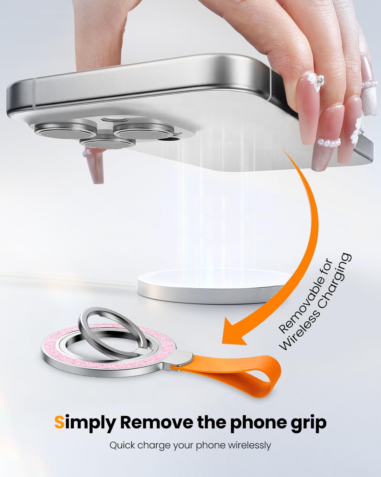 Toycamp Phone Grip Ring Holder Stand Compatible With Magsafe - Magnetic Phone Accessories Grip For Iphone 16 Pro Max/16 Pro/16/1