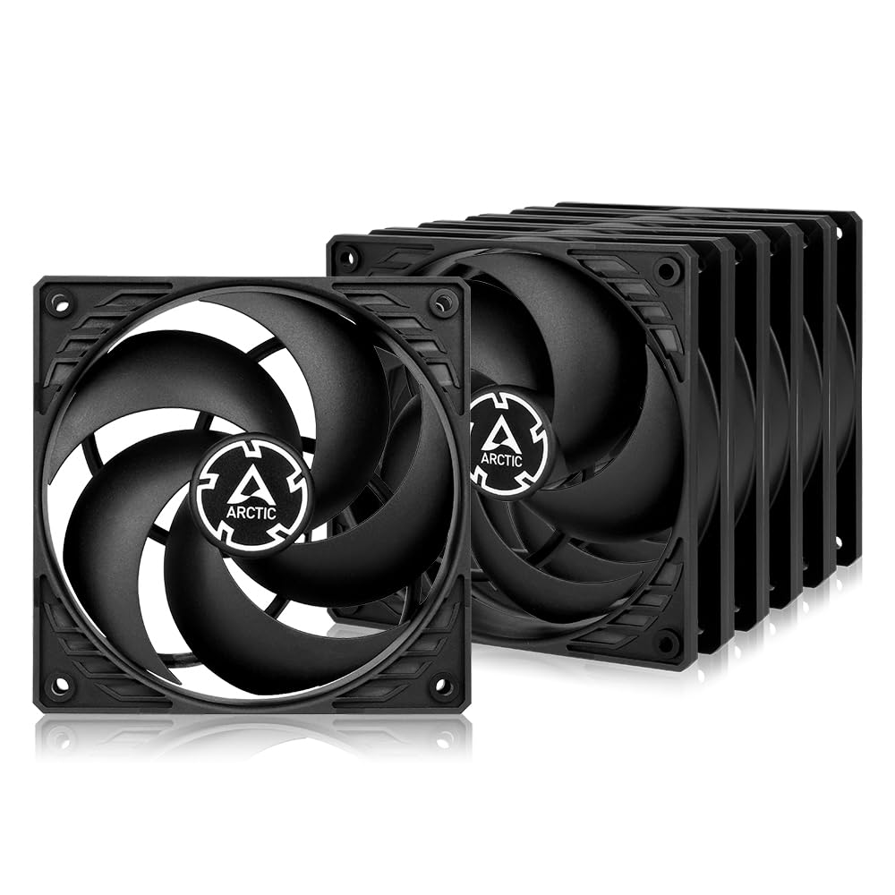 ARCTIC P12 PWM PST (5 Pack)   120 mm Case Fan, PWM Sharing Technology (PST), Pressure optimised, quiet motor, Computer, 200 1800 RPM   Black