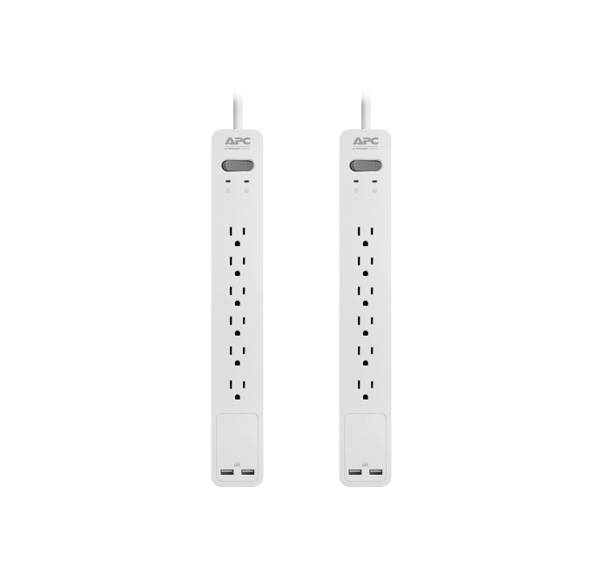 Apc Pe66Dp Essential Surgearrest 6 Outlet 6 Foot Cord Compatible With Dual Pack 120V
