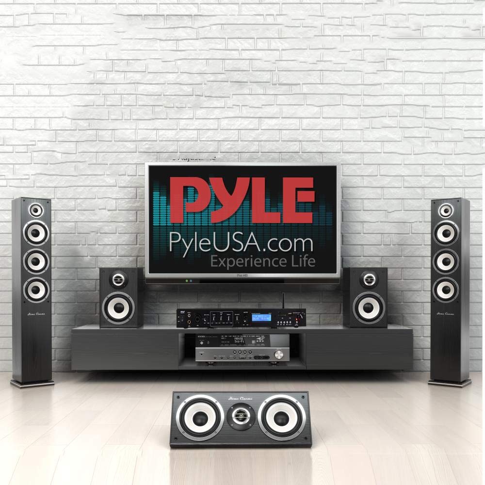 Pyle Rack Mount Studio Pre-Amplifier - Audio Receiver System W/ Digital Lcd Display Bluetooth Fm Radio Recording Mode Remote Con