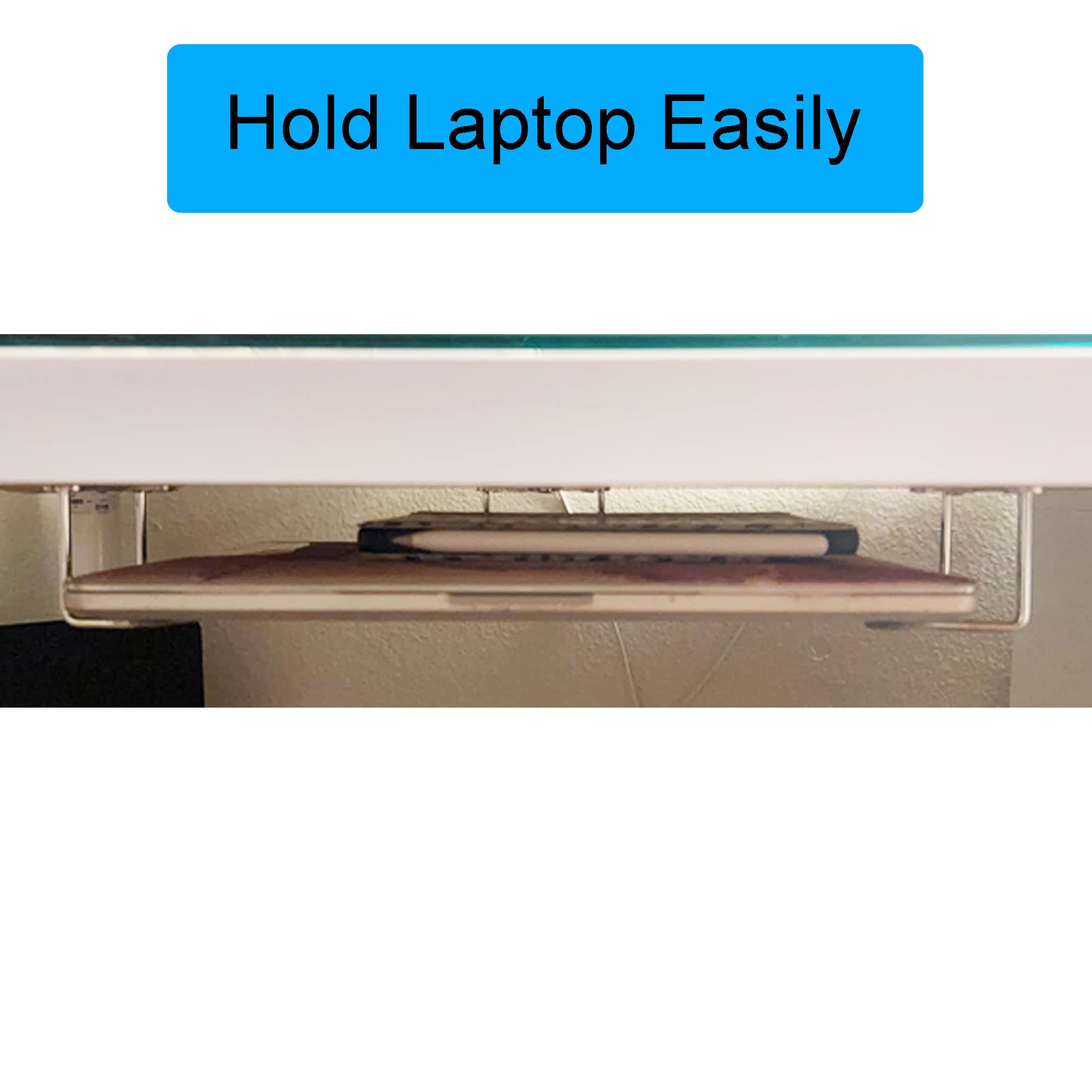 Yyst Laptop Holder Under Desk Laptop Organizer Rack W/Screws (3)