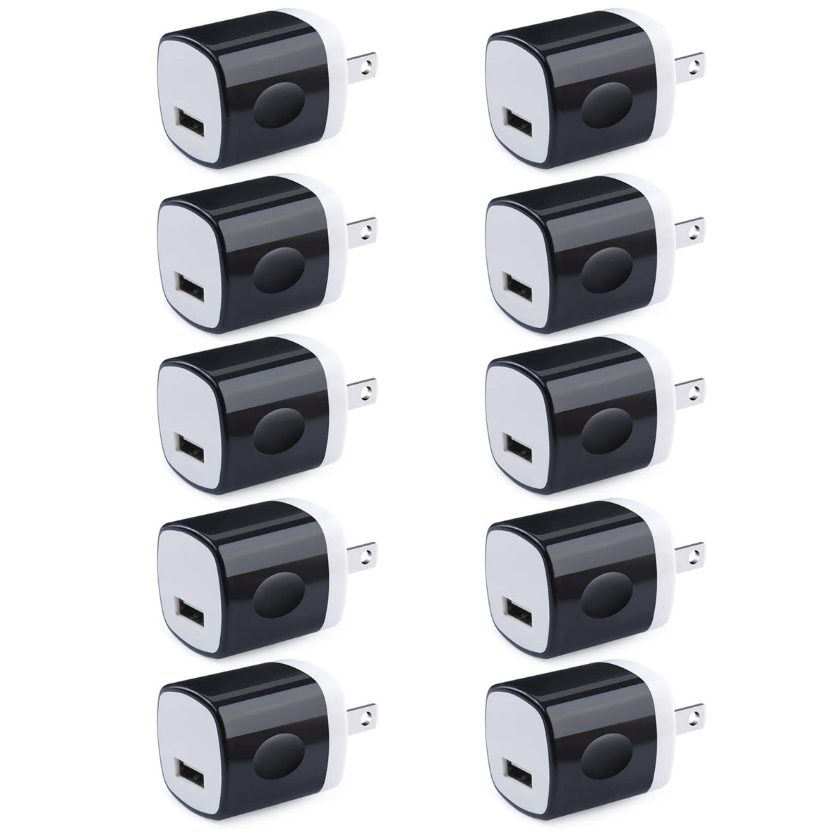 Usb Charger Adapter, 1A Cube Charger Block 10Pc Single Port Wall Outlet Charger Usb Wall Plug Compatible Iphone 14/13/12/11 Pro