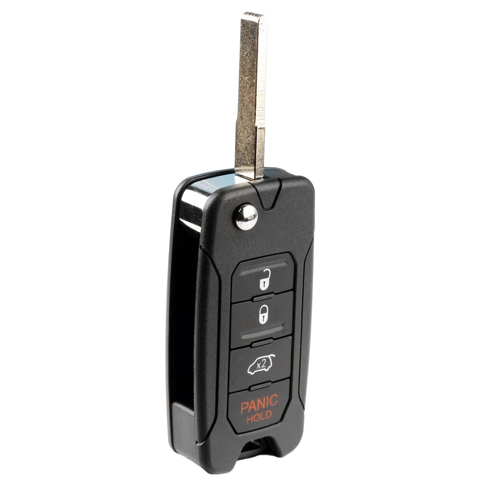 USA Remote Key Fob Control 4btn Flip for 2015-2018 Jeep Renegade, 2016-2019 Fiat 500X (2ADFTFI5AM433TX, 65YK41LXHAA)