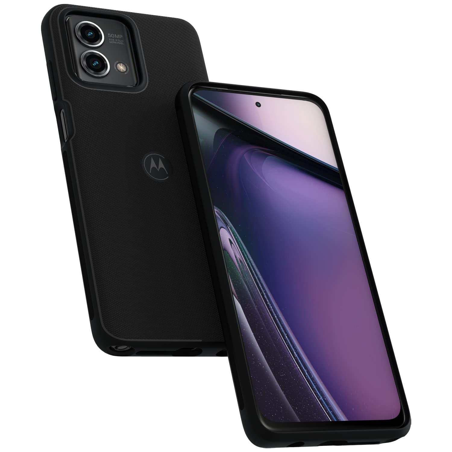 Motorola Moto G Stylus 5G (2023) Textured Protective Case  Black   Precision Fit Shock Absorbing Cases For Enhanced Phone Grip,