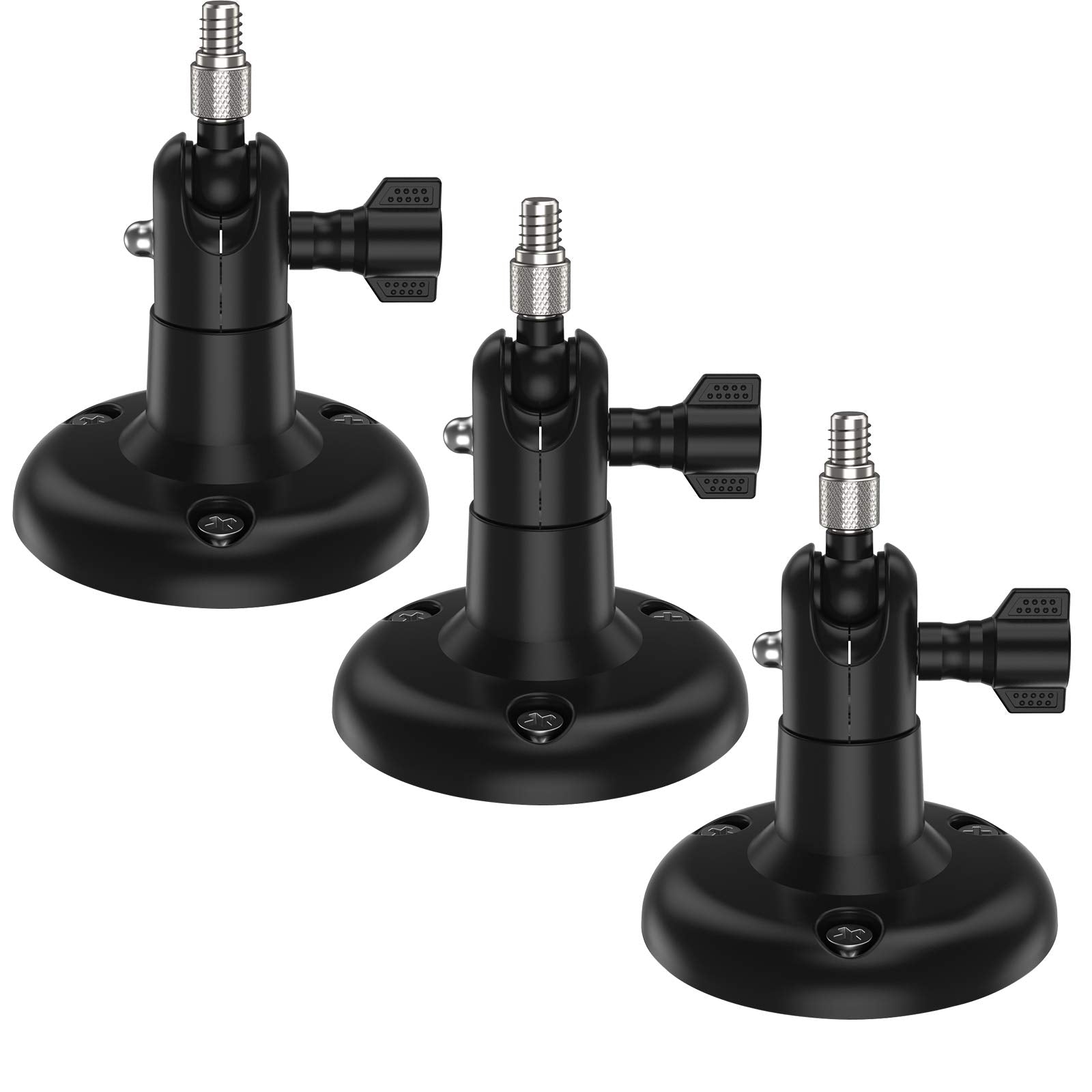 Koroao ?Upgraded Version? Indoor/Outdoor Security Wall Mount For All Arlo Camera, Arlo Ultra, Arlo Essential, Wyze Cam Pan, Eufycam 2   More Stable And Flexible Arlo Accessories(3 Pack,Black)