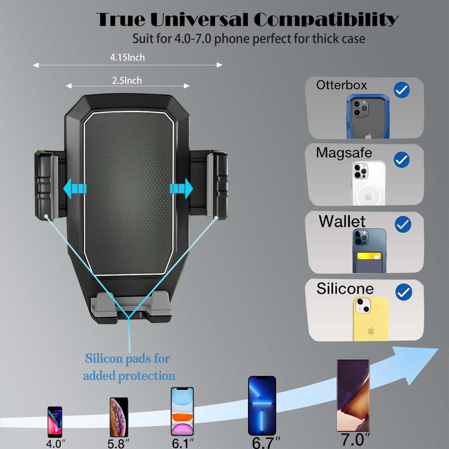 Wuitin Truck Phone Holder Mount,Car Phone Holder,Dashboard Windshield Phone Holder 16.9 Inch Long Arm,Super Suction Cup Compatib