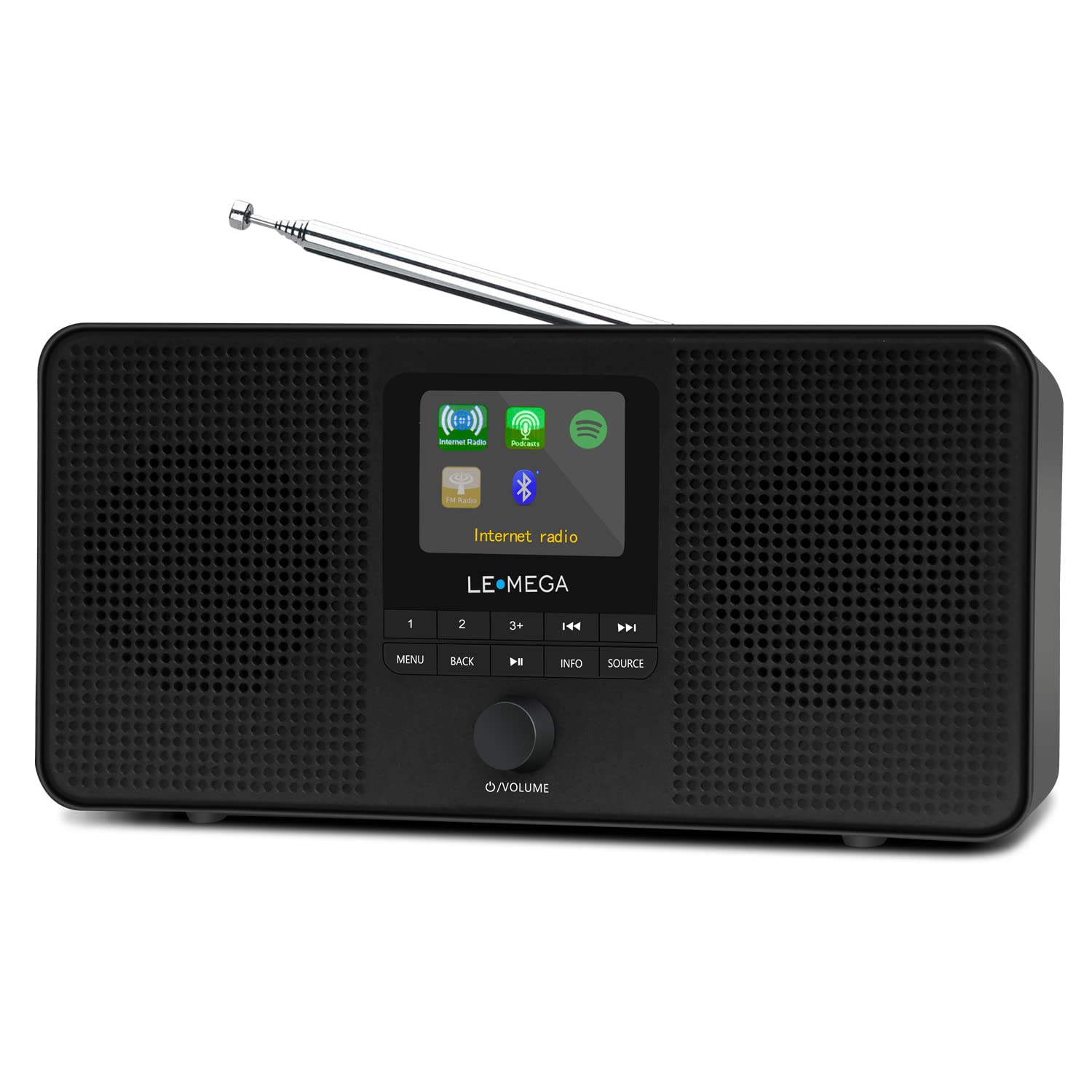 Lemega Ir4S Stereo Wifi Internet Radio,Fm Digital Radio, Spotify Connect, Bluetooth Speaker, Dual Alarms Clock, 40 Presets, Headphone Output, Batteries Or Mains Powered � Black Finish