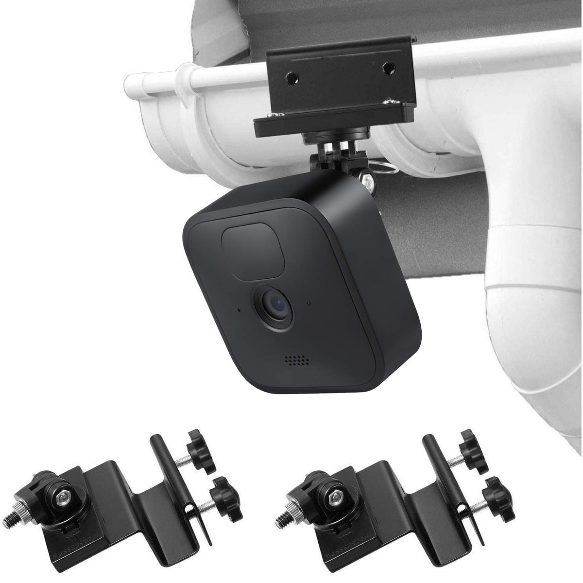 Wasserstein Weatherproof Gutter Mount With Universal Screw Adapter   Compatible With Blink Outdoor/Outdoor 4/Xt/Xt2 (2 Pack, Bla