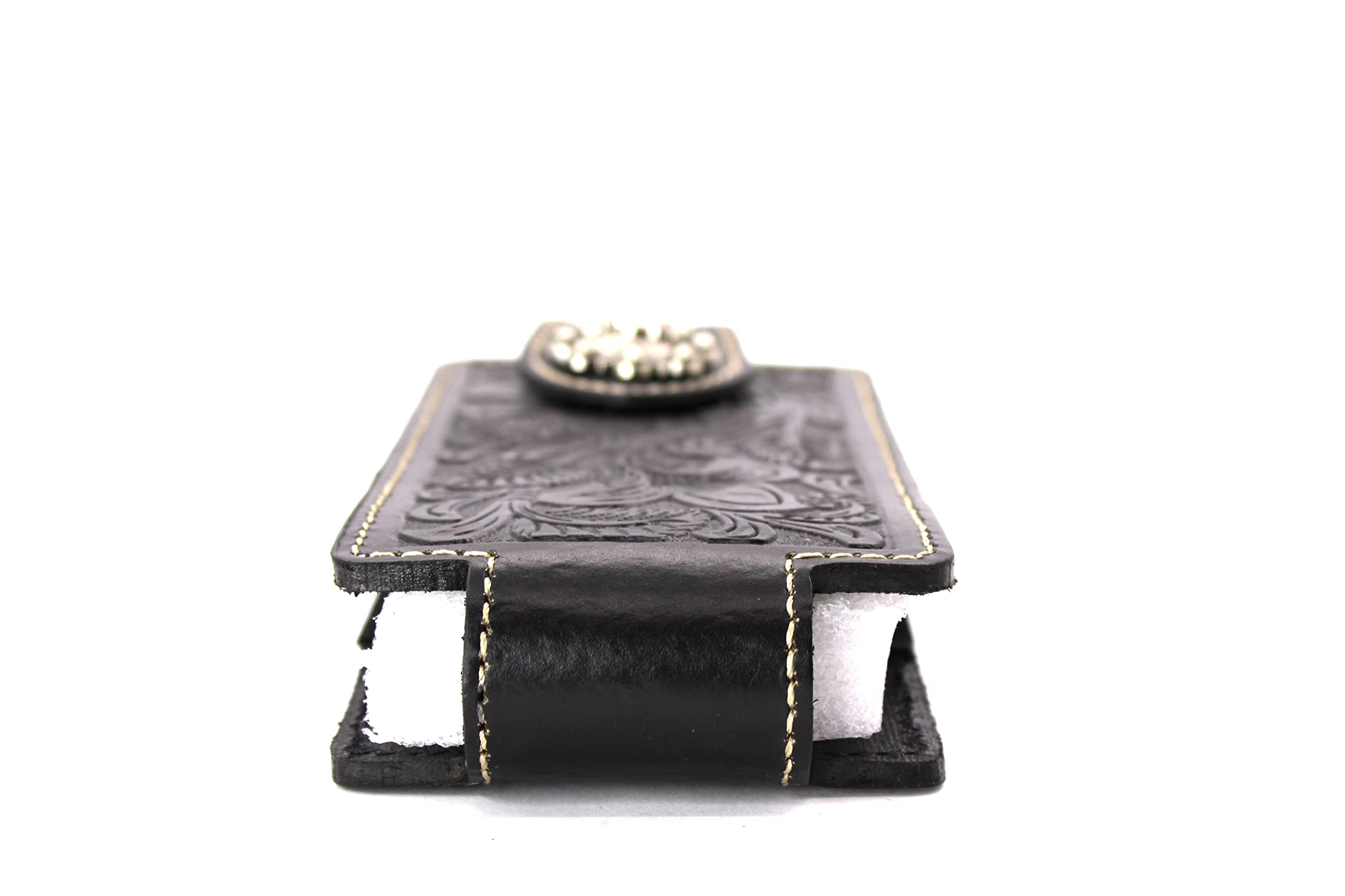 West Star Leather Phone Holster Universal Cellphone Holder Pouch With Belt Loop Magnetic Closure 6''X3'' 342B Horse Bk