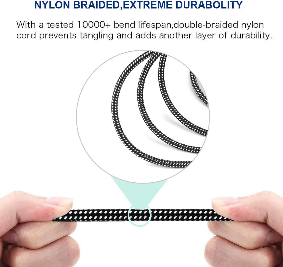 Kinxiyu Xlr Cable 6 Ft/2 Pack, 3 Pin Nylong Braided Balanced Xlr Male To Xlr Female Microphone Dmx Patch Cords (Pure Copper Cond