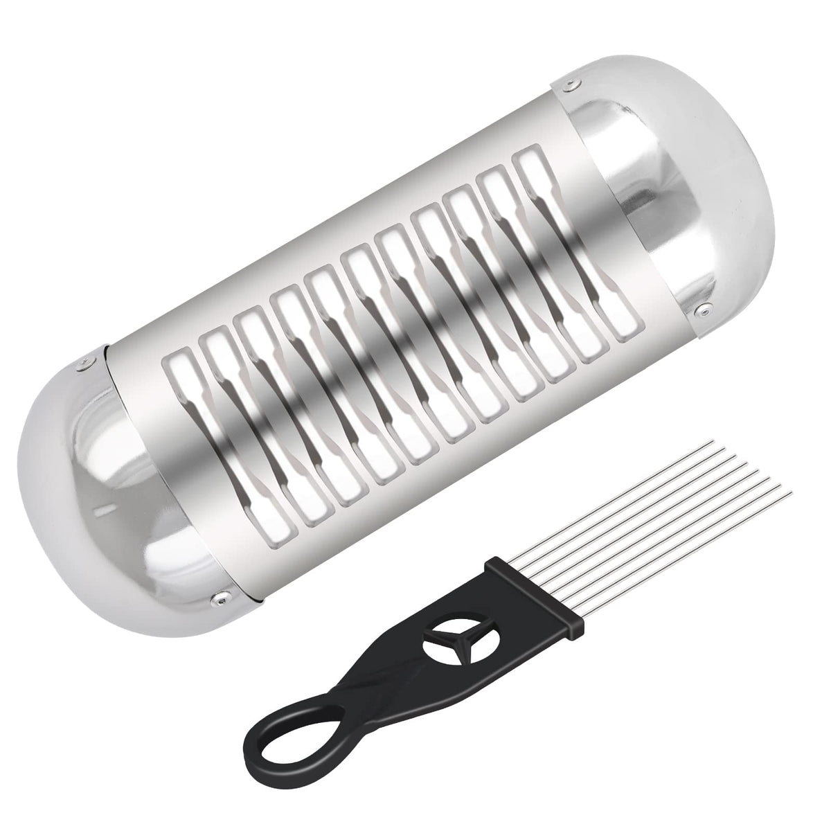 EASTROCK Guiro Instrument Professional Stainless Steel Guiro Instrument Puerto Rico Latin Percussion Instrument Guiros with Scra