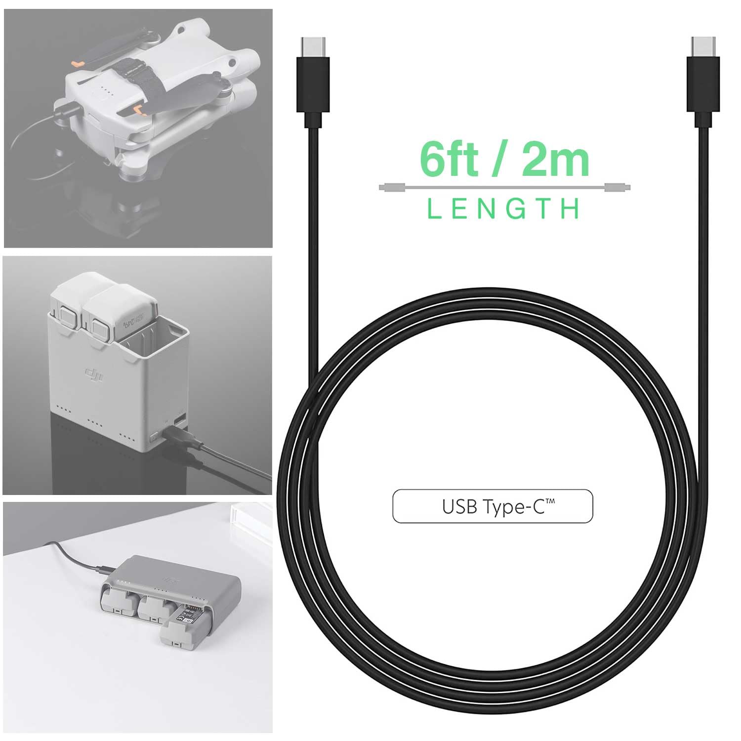 30W Drone Power Adapter Charger Cable For Dji Mini 4 Pro, Mini 3 Pro, Mini 3, Two Way Charging Hub, Mini Se, Mini 2, Avata 2, Rc