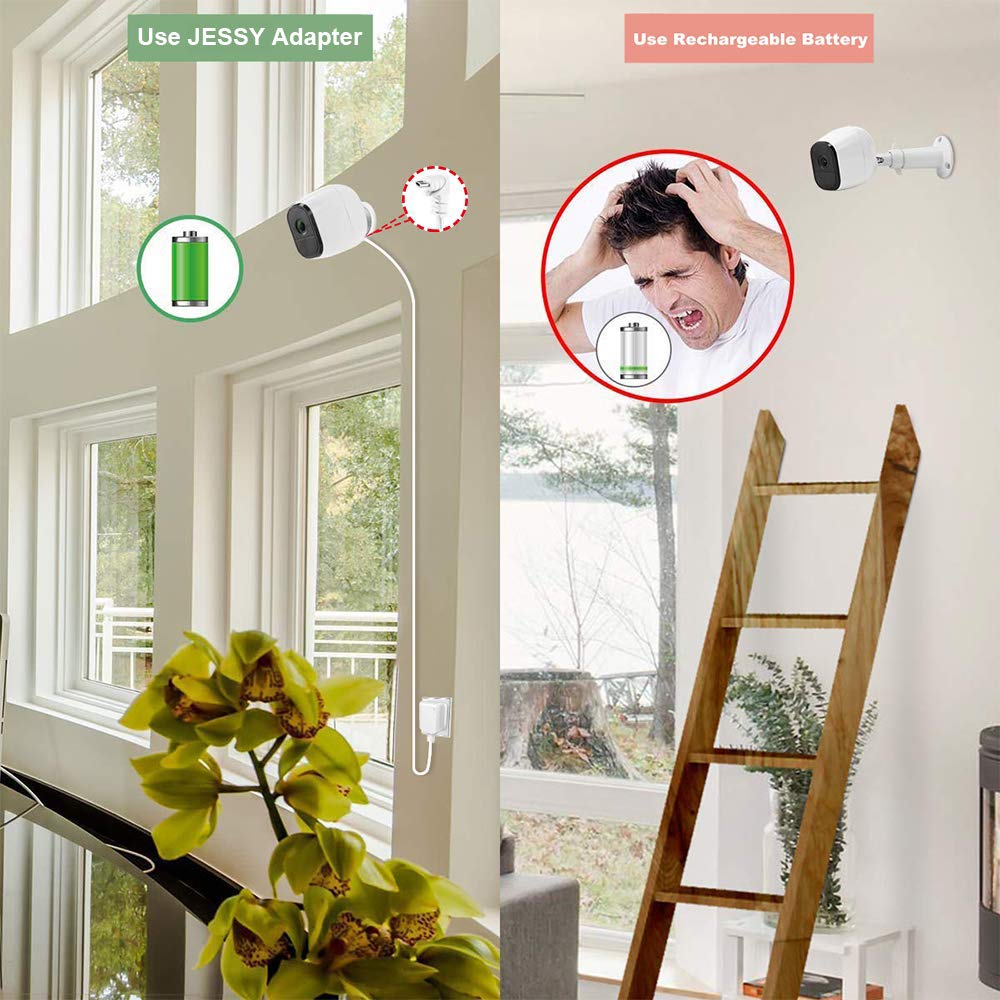 Charging Cable For Arlo Pro And Arlo Pro 2, Jessy Charger And Power Cord Compatible With Arlo Pro/Pro 2/Go/Security Light, 30Ft/