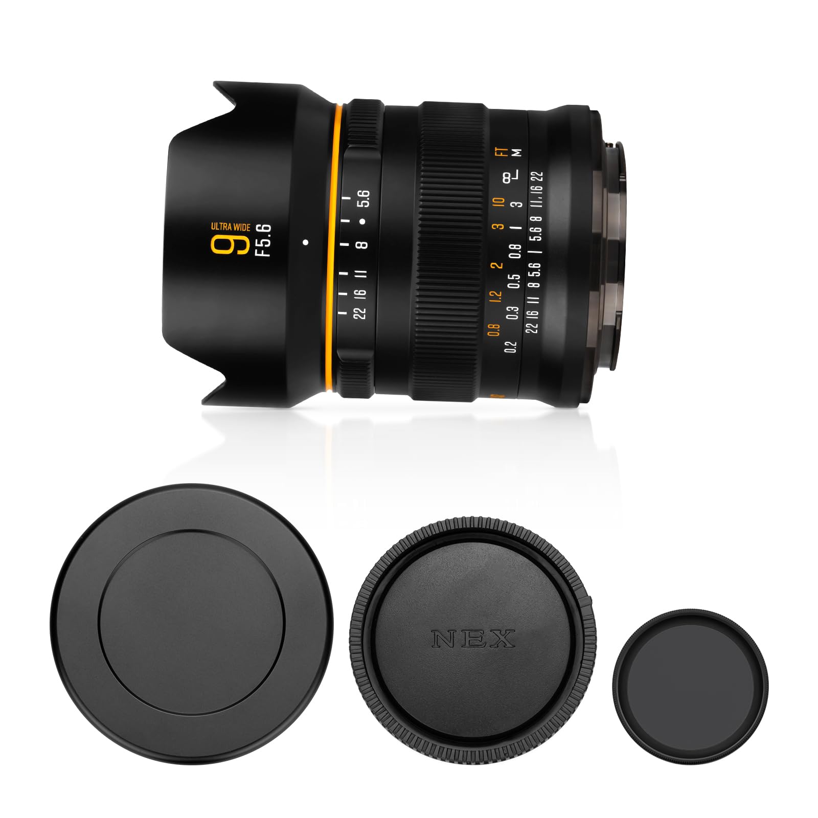 Brightin Star 9Mm F5.6 Full Frame Ultra Wide Angle Manual Focus Mirrorless Camera Lens, Fit For Sony E Mount Zv E10, A6000, A640