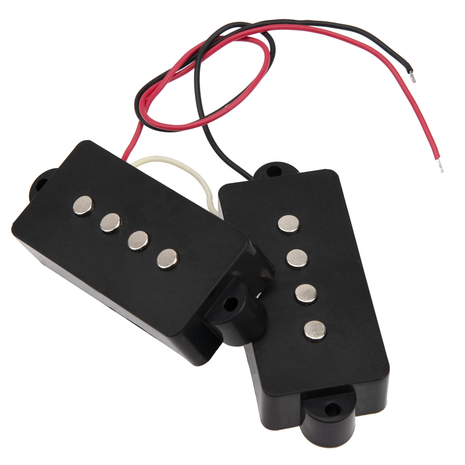 2Pcs Yootones Bass Open Pickups Humbucker Pickup Compatible With 4 String P Bass Replacement (Black)
